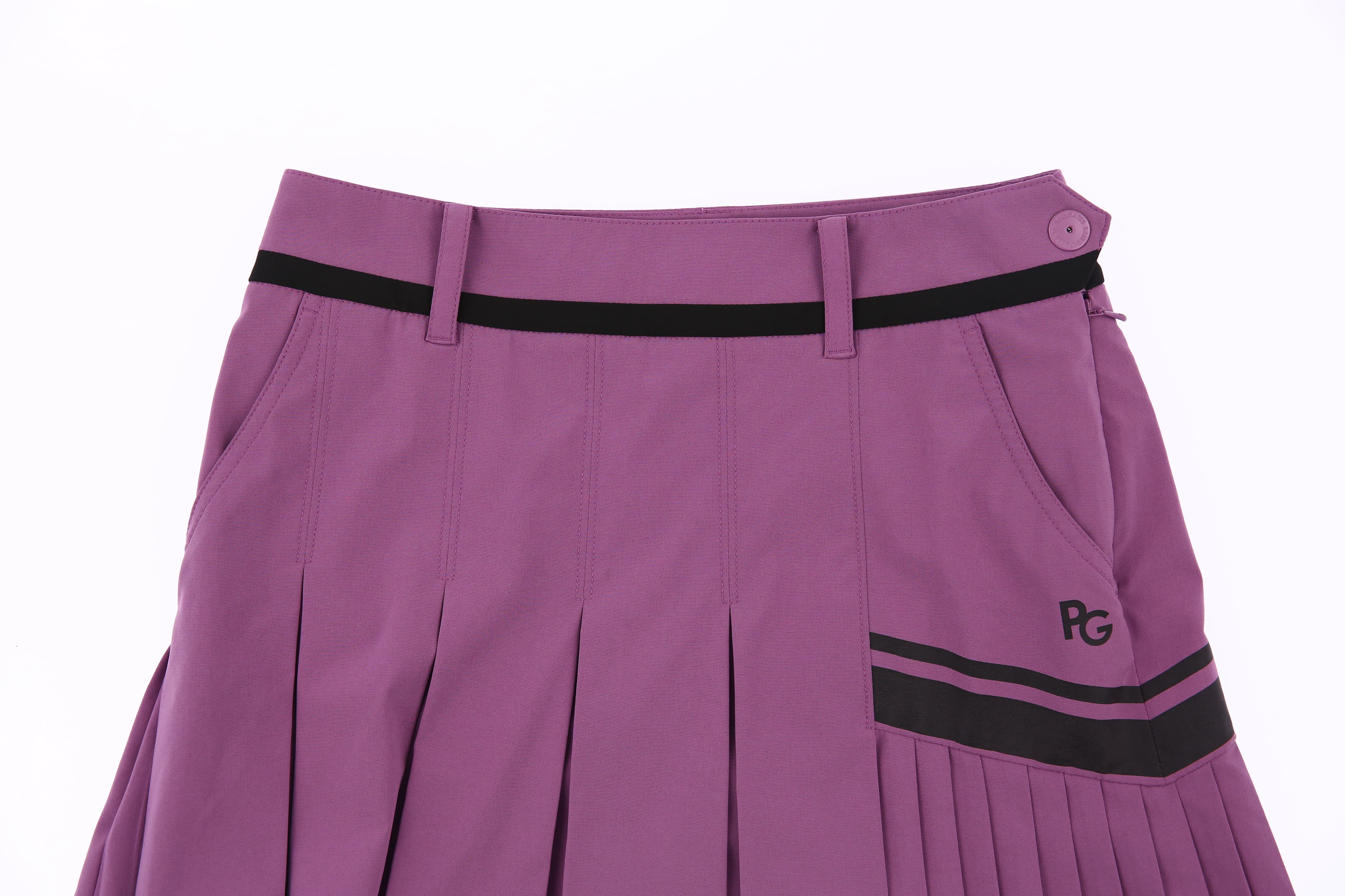 사이드 주름 포인트 큐롯 스커트