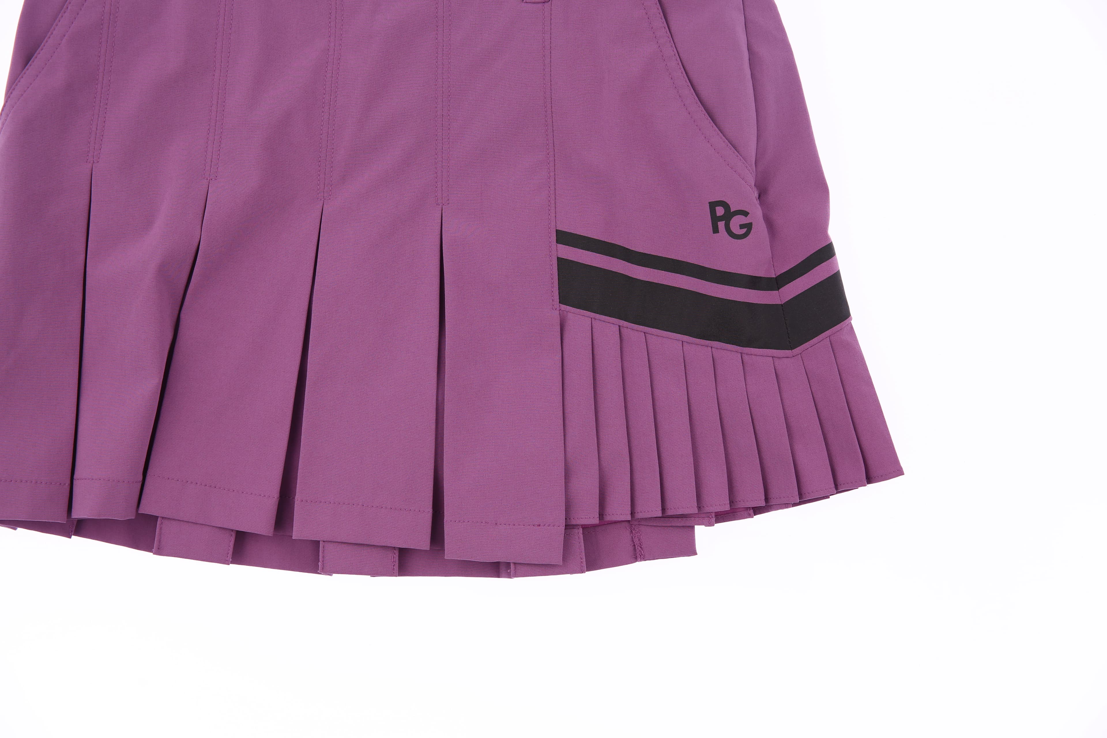 사이드 주름 포인트 큐롯 스커트