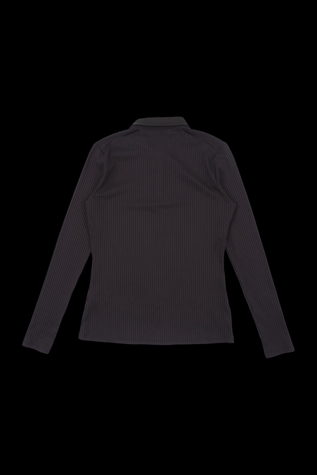 카라 골지 긴팔 티셔츠