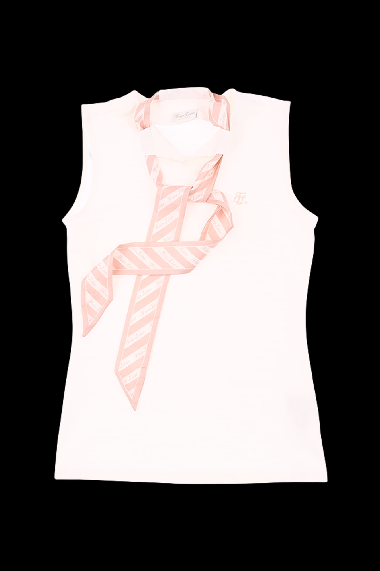 넥 리본 포인트 민소매