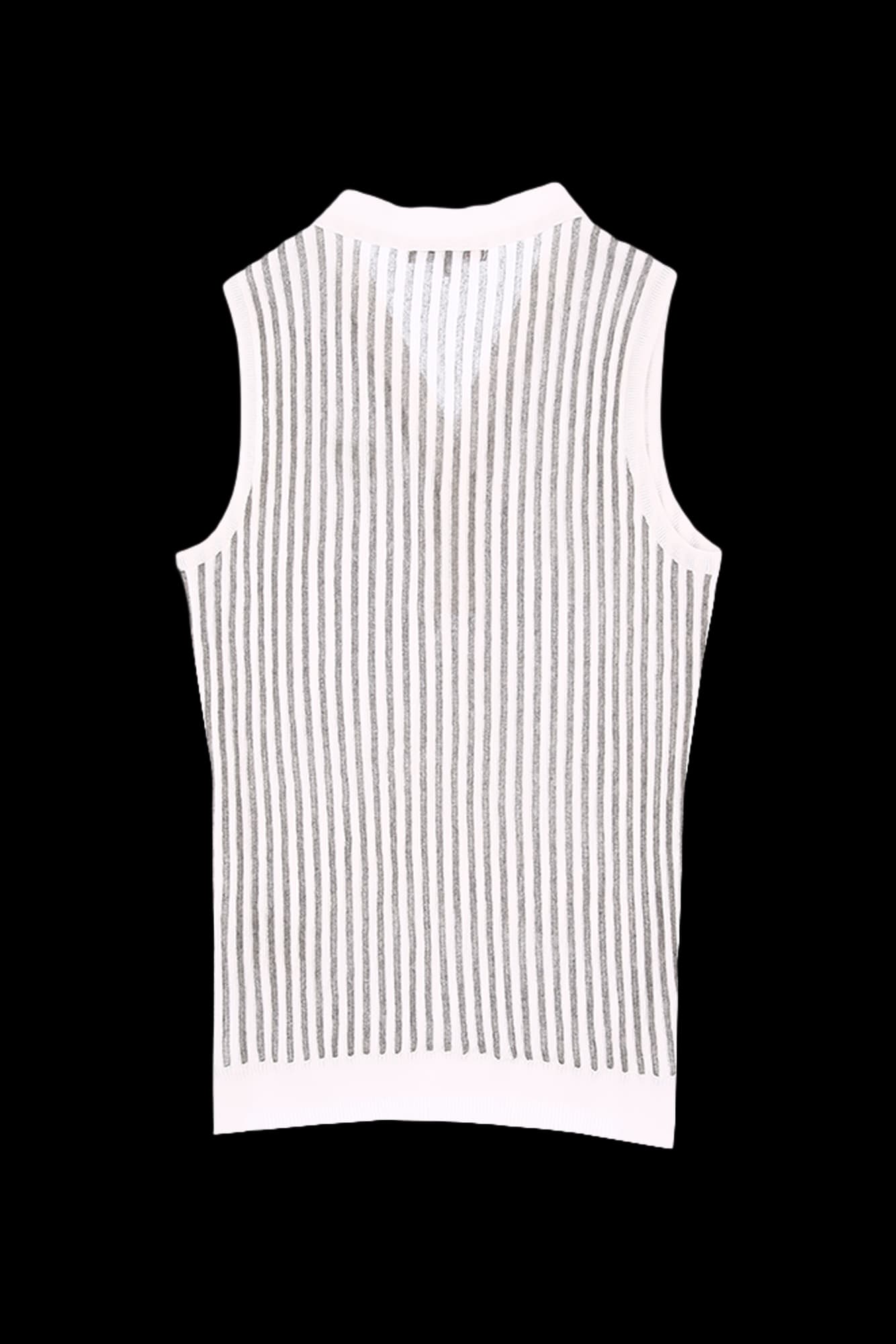 브이넥 스트라이프 니트 베스트