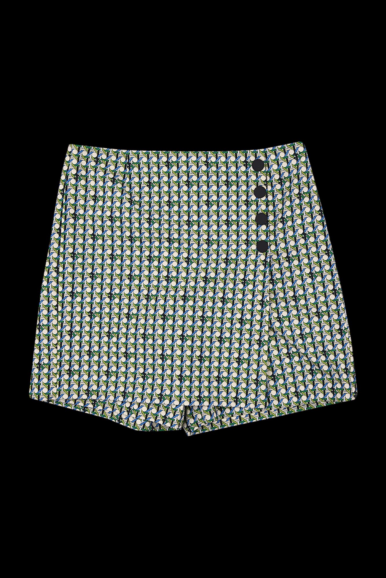 패턴 사이드 슬릿 스커트팬츠