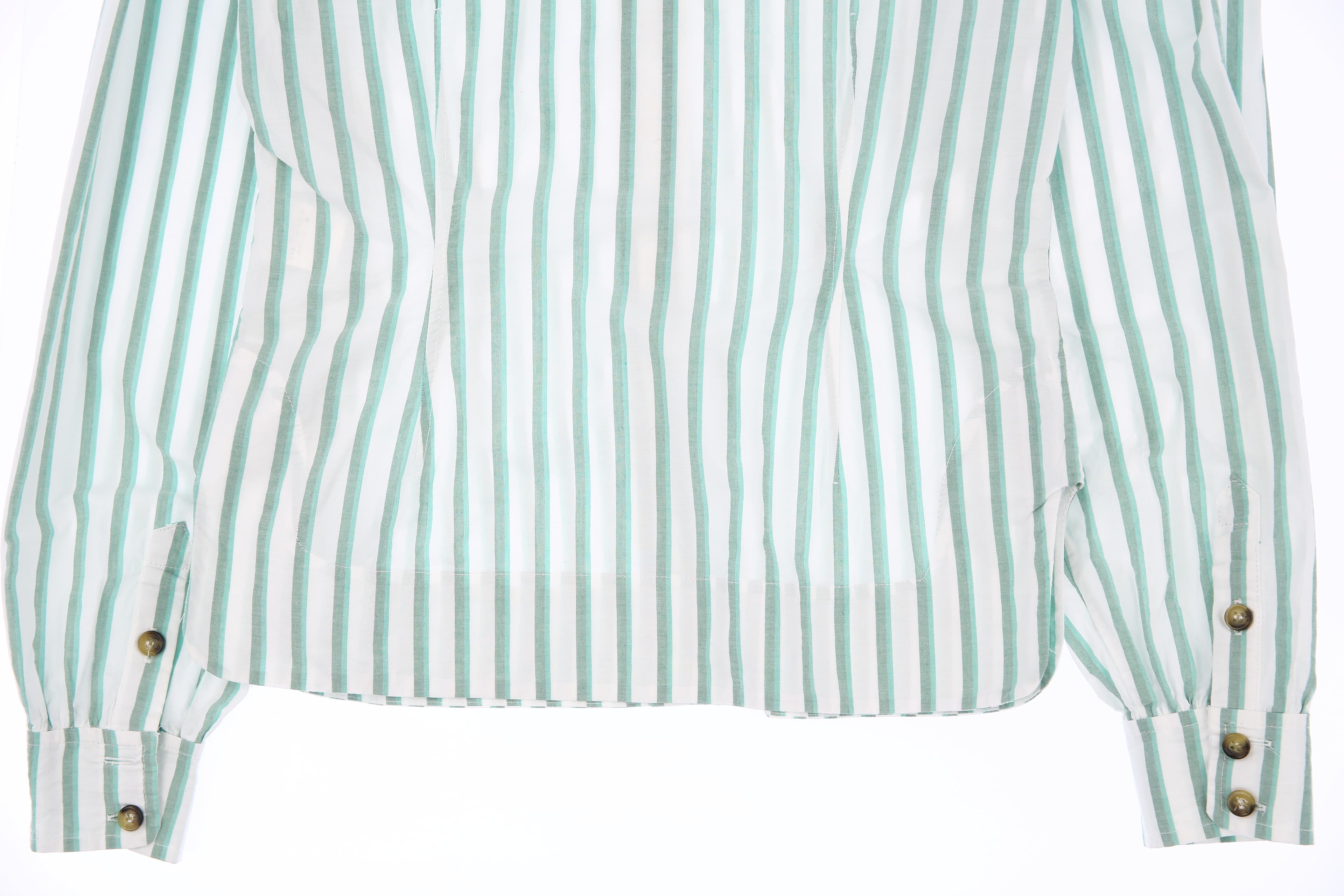 프릴 카라 스트라이프 블라우스