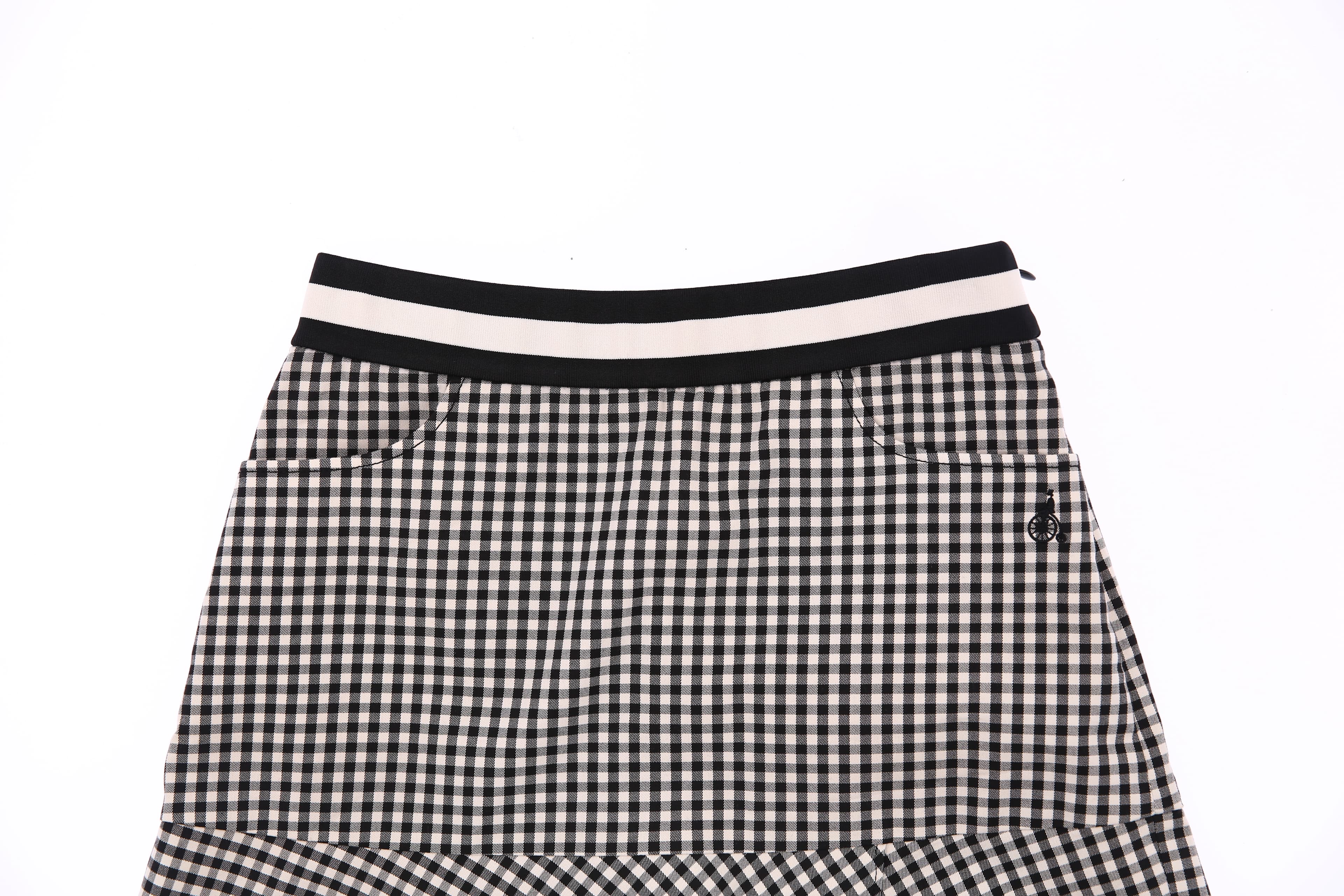 체크 플레어 큐롯 스커트