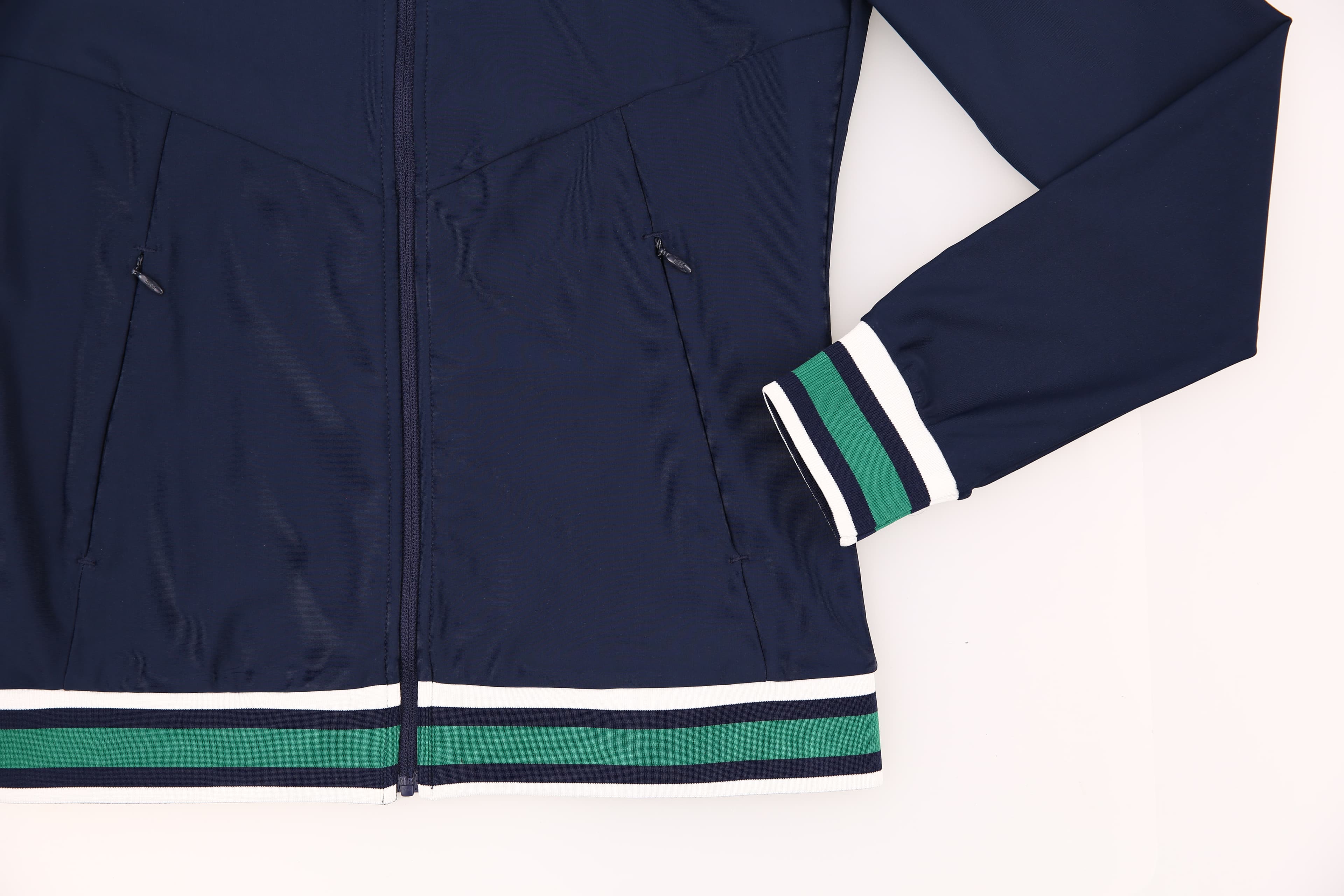 배색 스트라이프 집업