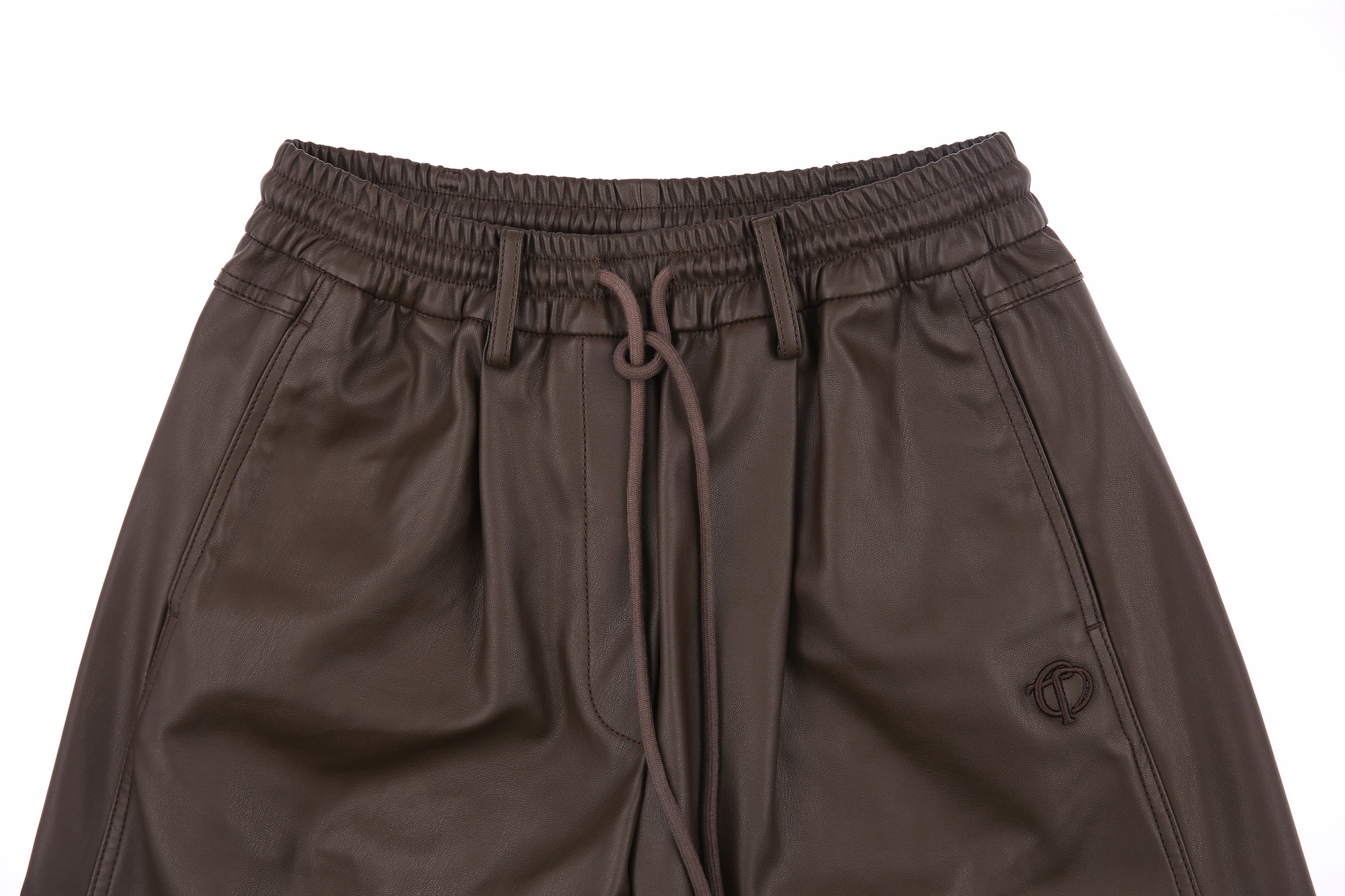 허리 밴딩 페이크레터 바지