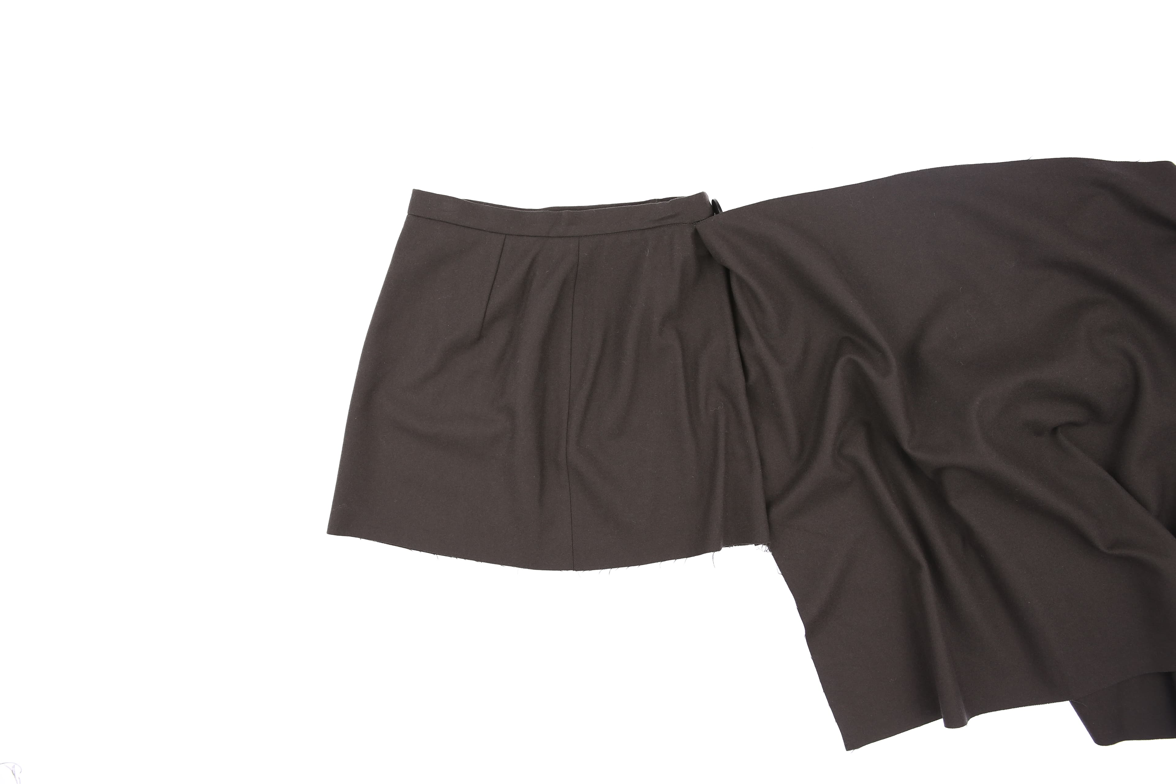 컷팅 랩 모직 스커트