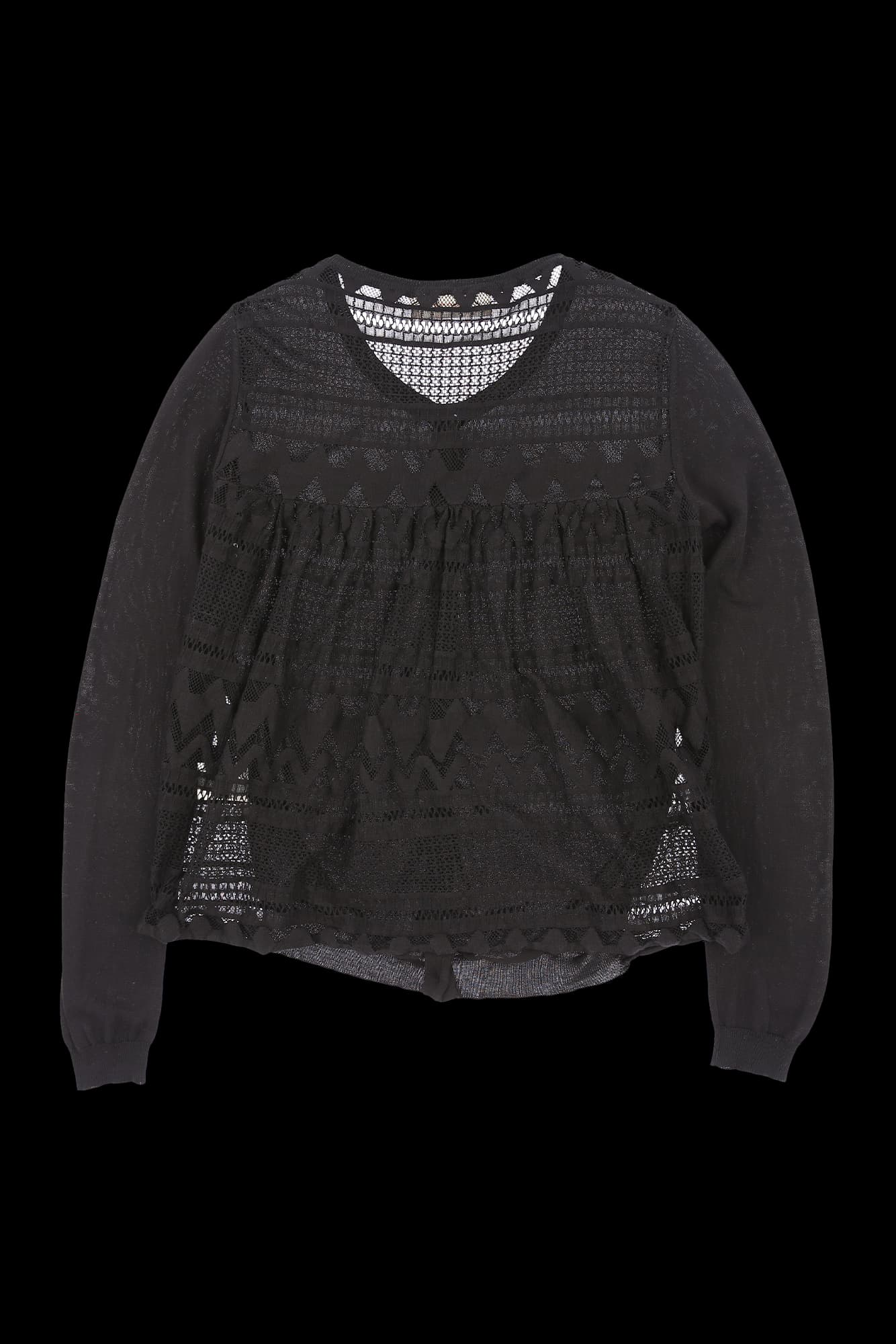 레이스 배색 니트 가디건