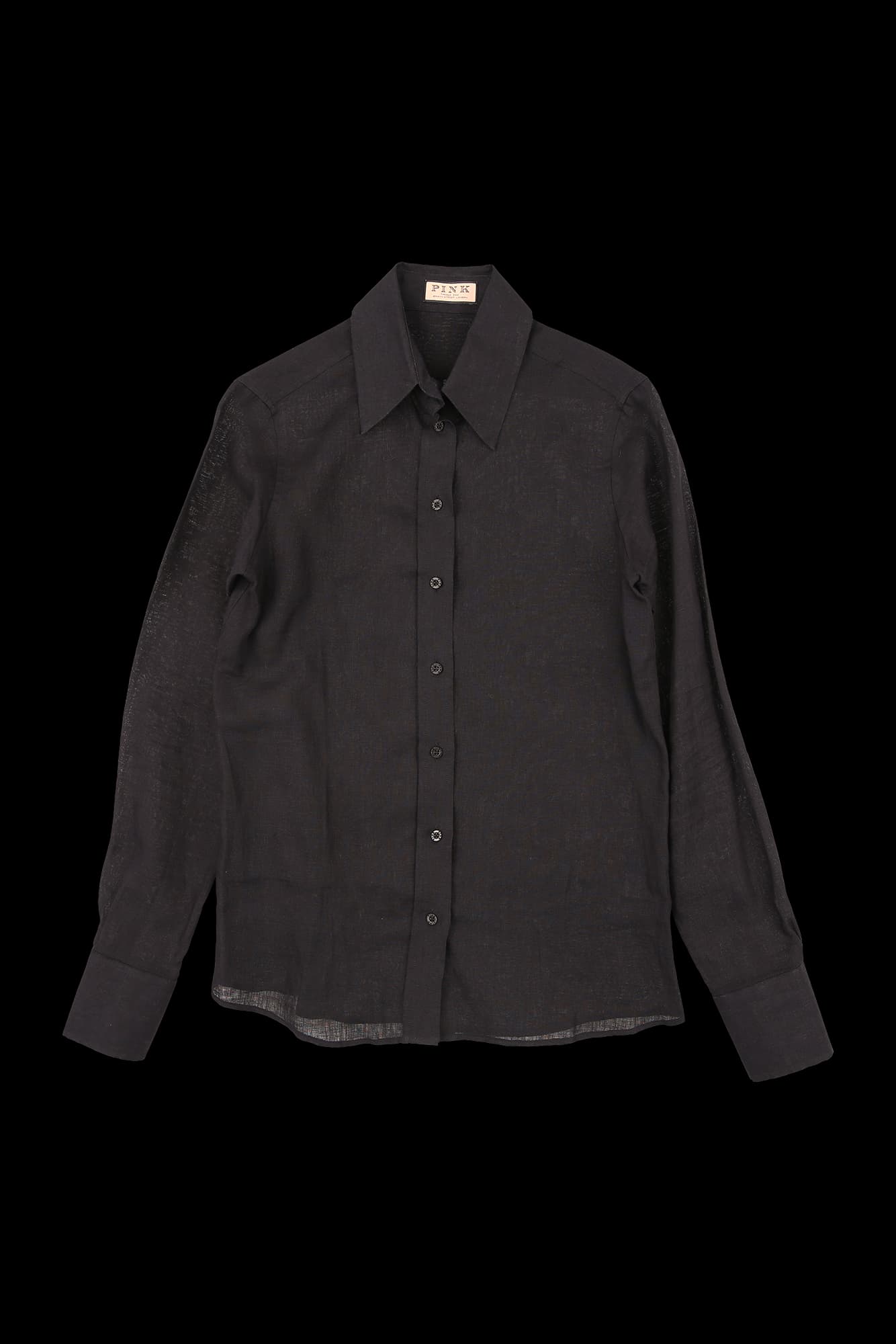 시스루 린넨 긴팔 셔츠