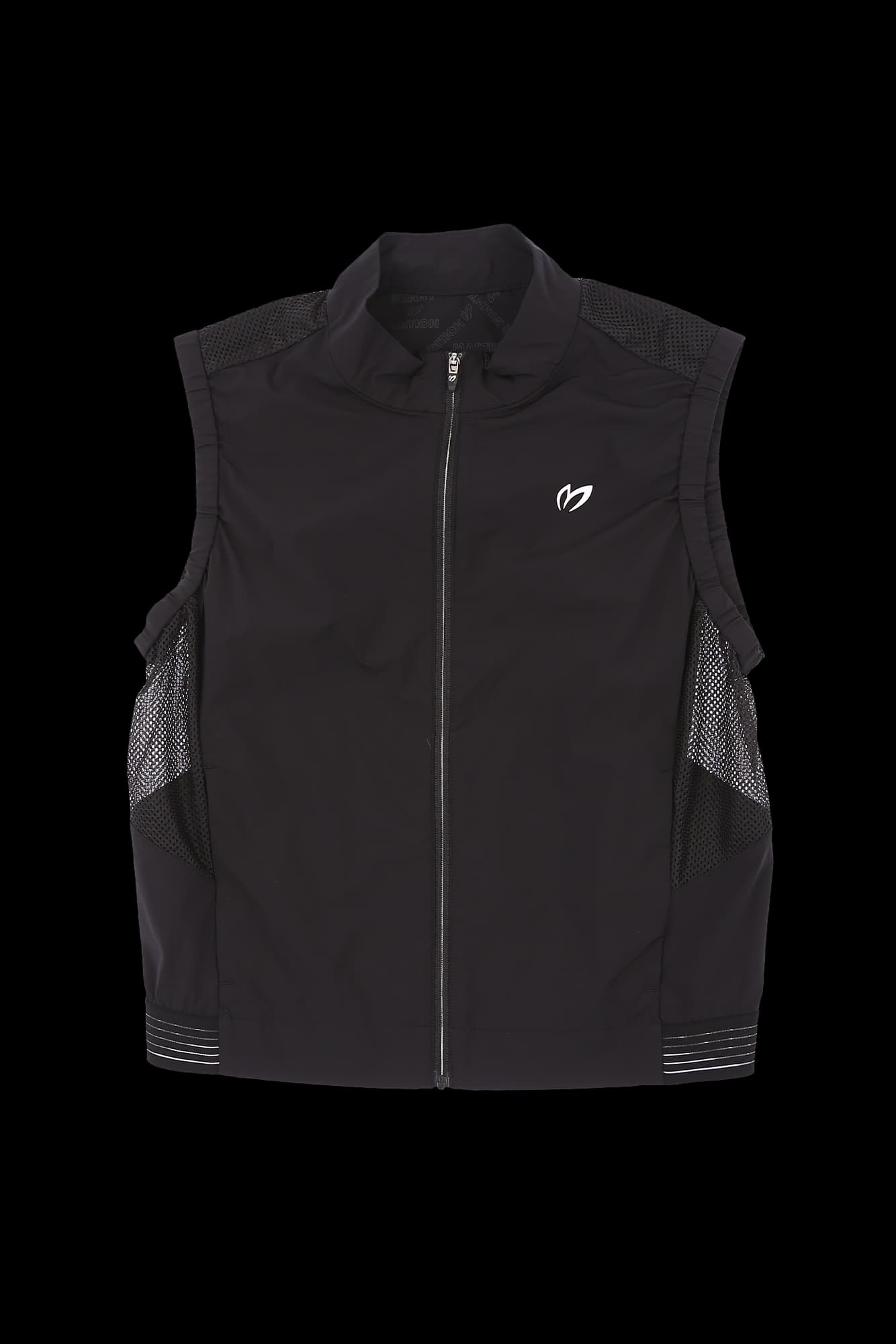 메쉬 포인트 반폴라 집업 베스트