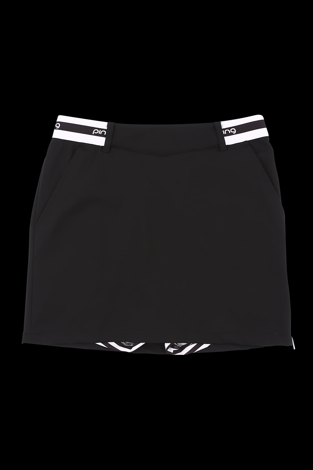 허리 밴드 지퍼 스커트