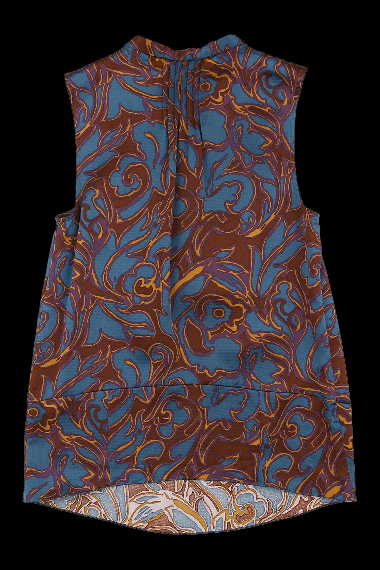 실크 민소매 블라우스