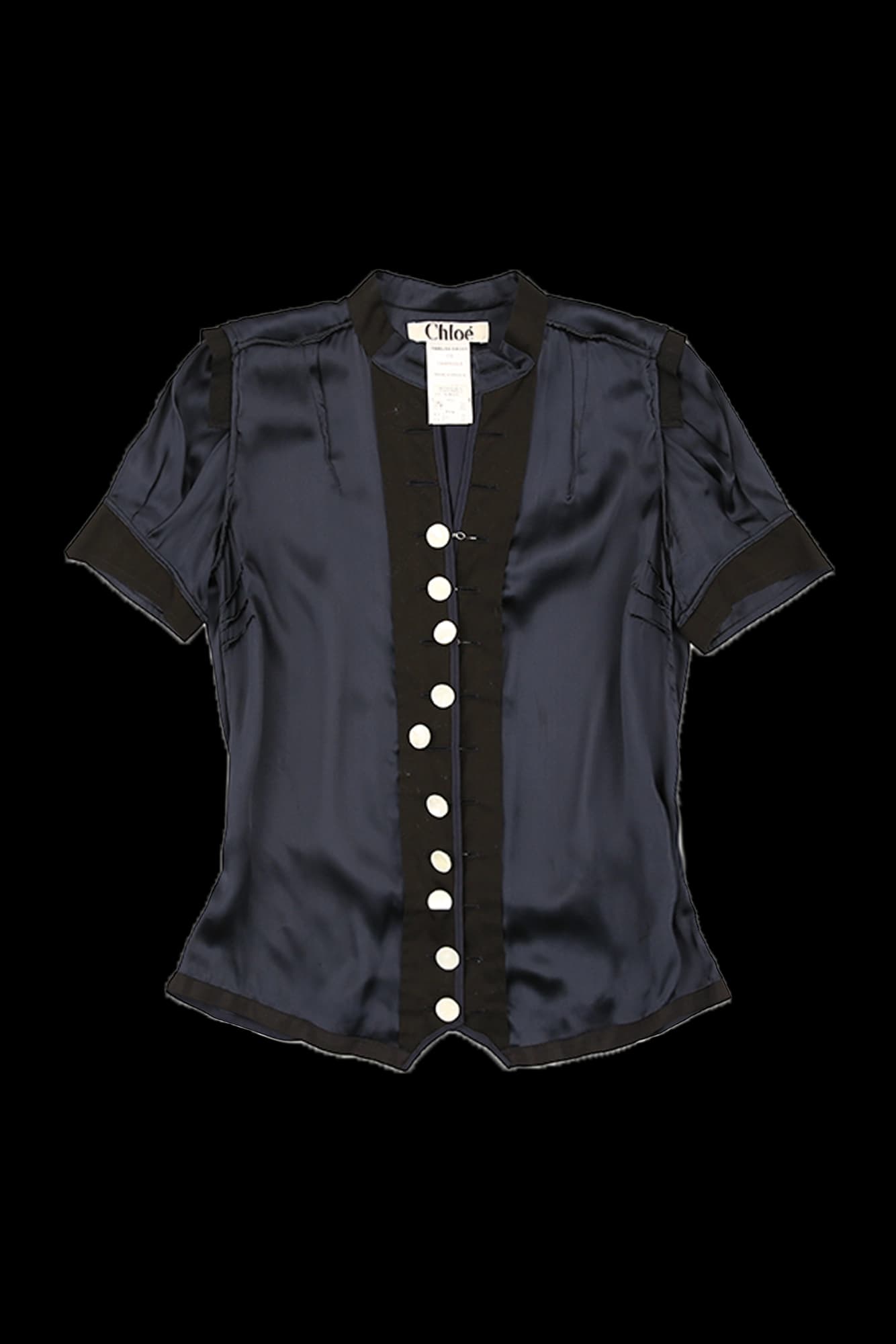 실크 버튼 블라우스