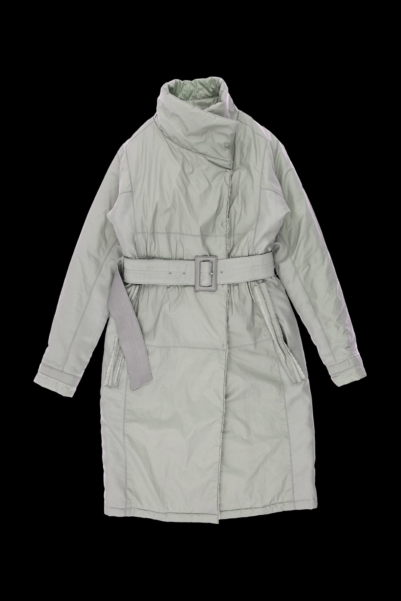 벨티드 배색라인 패딩