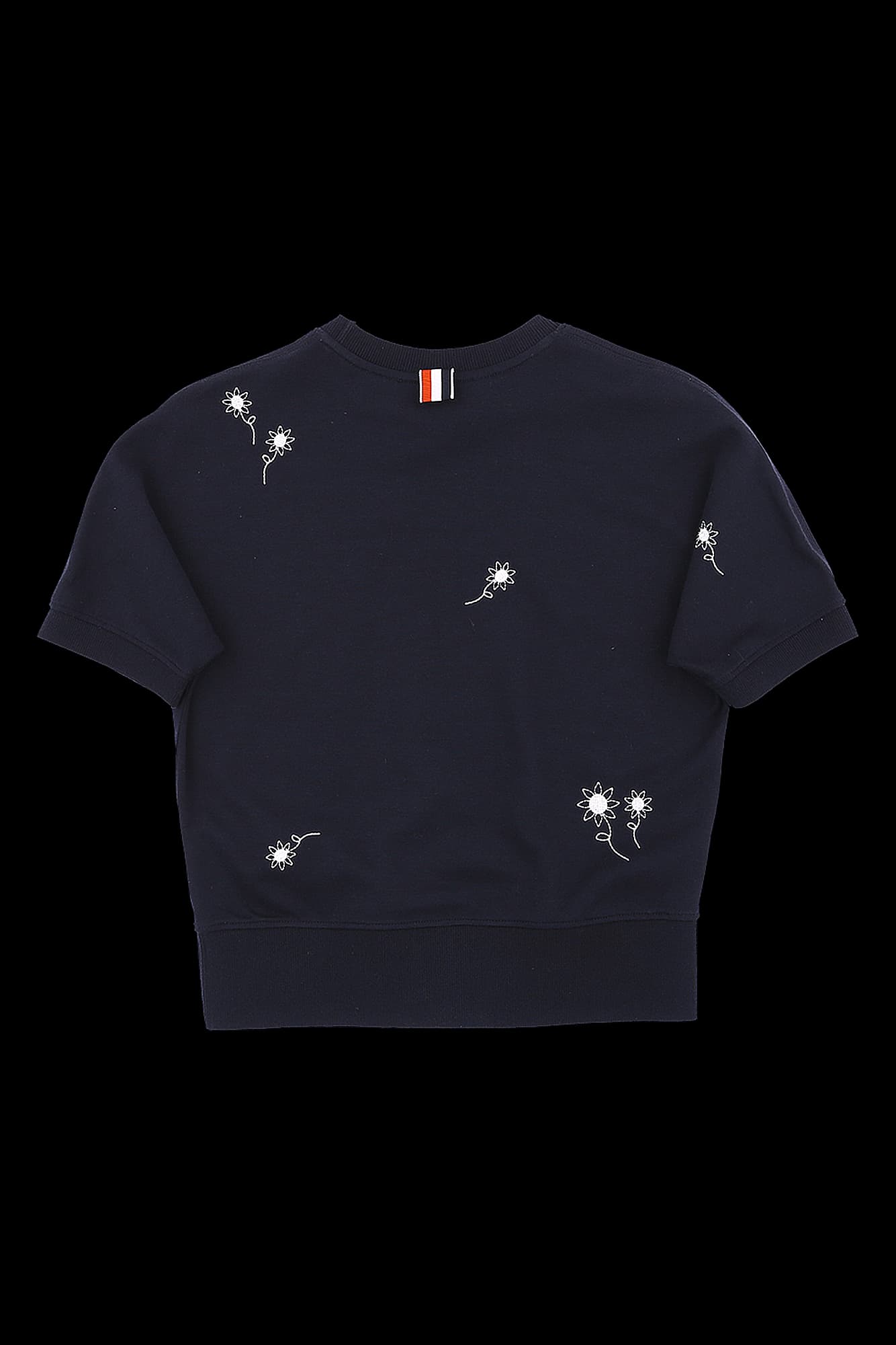 플라워 자수 반팔 티셔츠