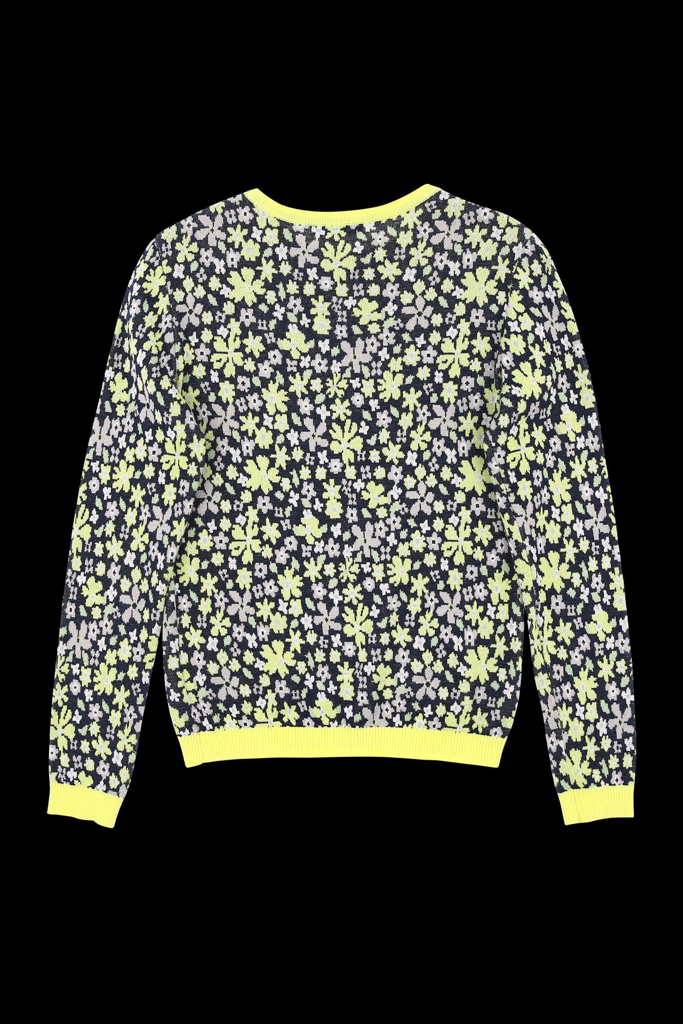 플라워 패턴 긴팔 니트