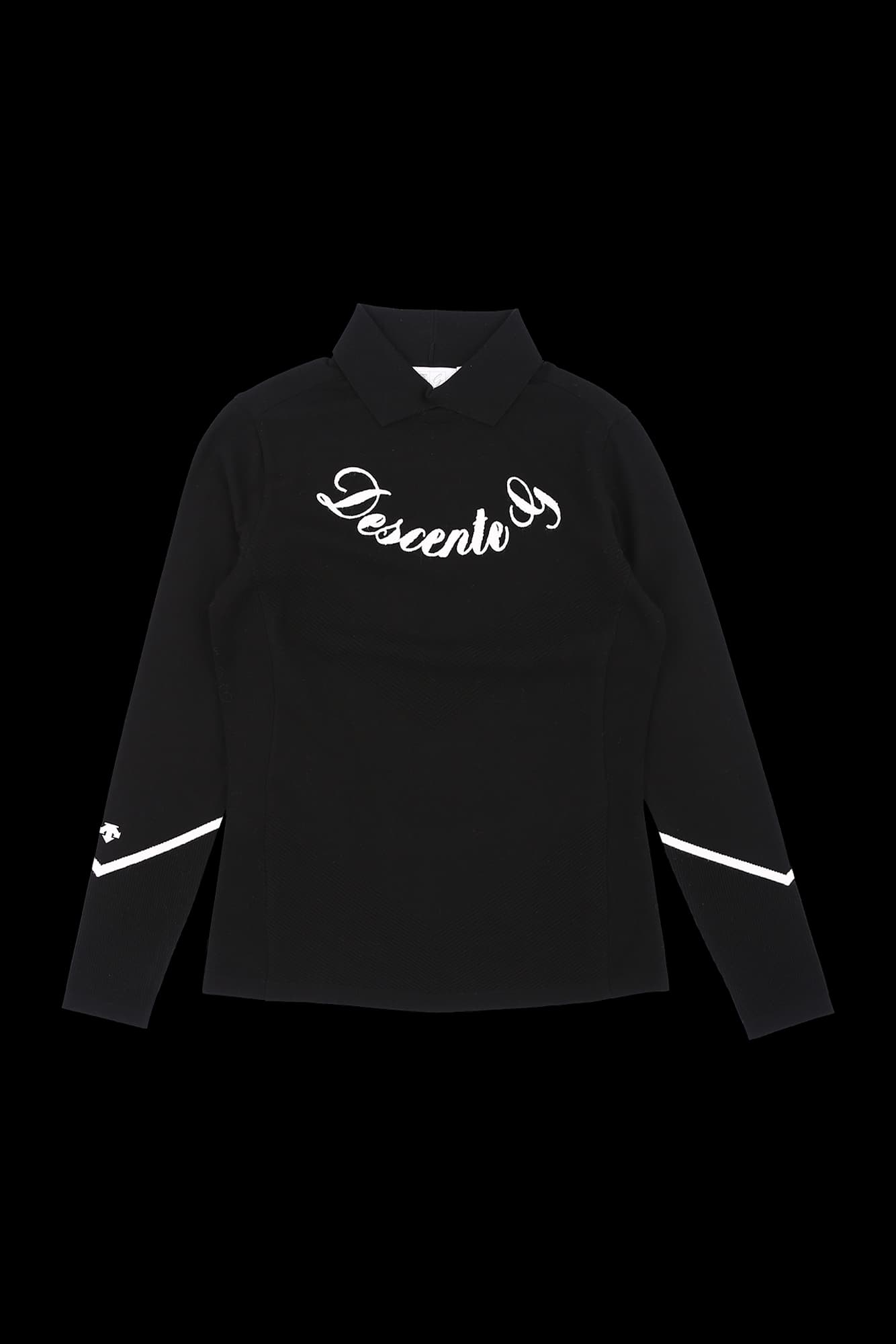 로고 자수 긴팔 니트