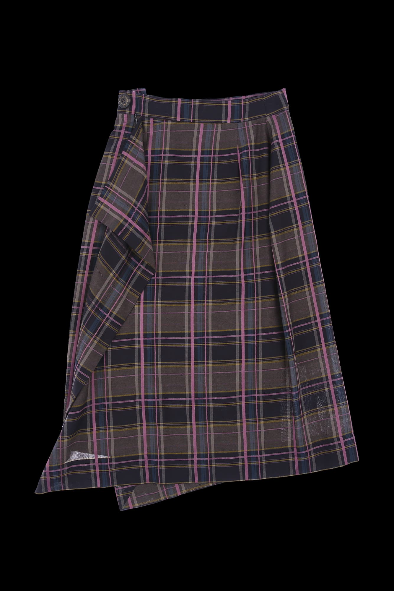 체크 언발란스 스커트