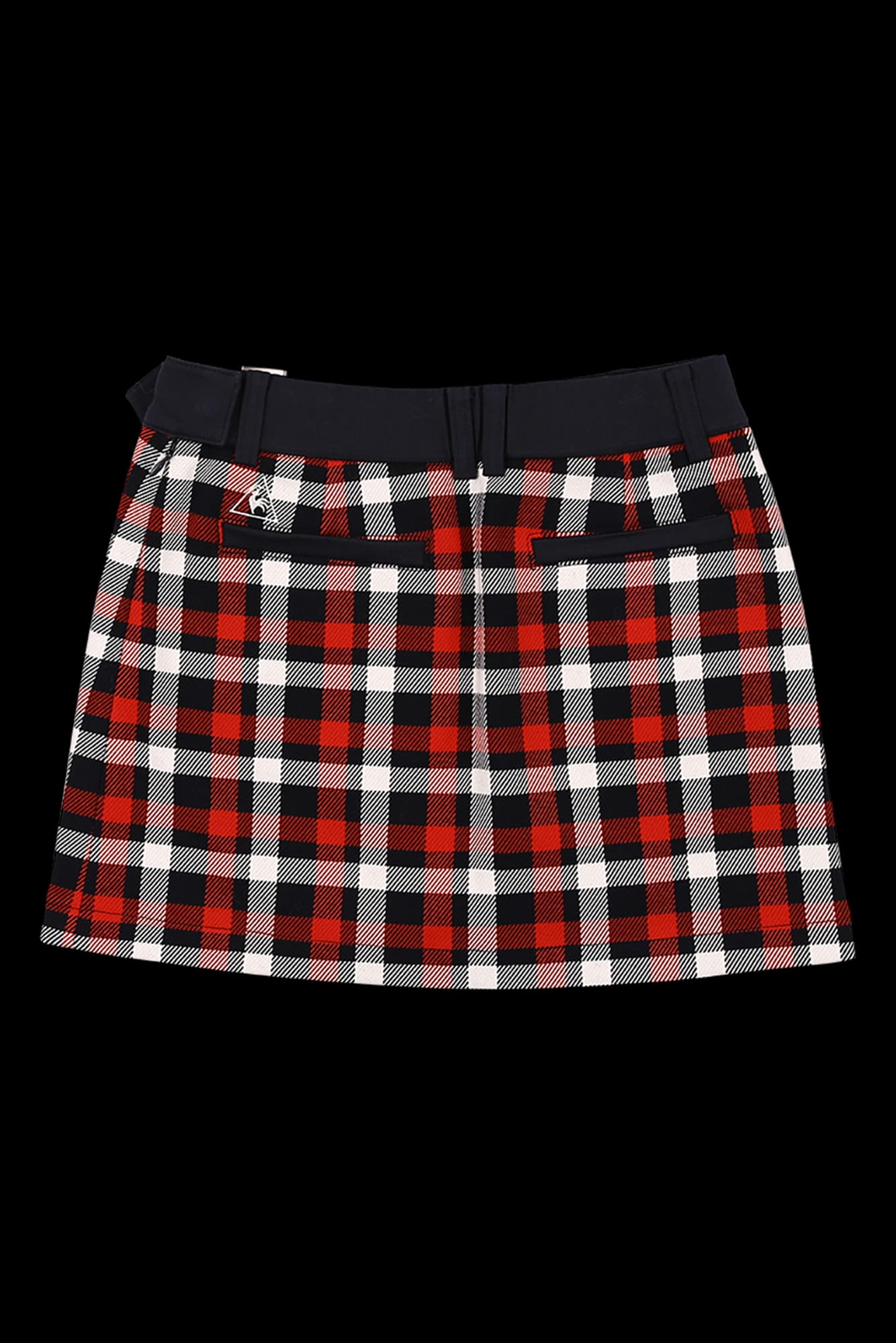 체크 사선 지퍼 스커트