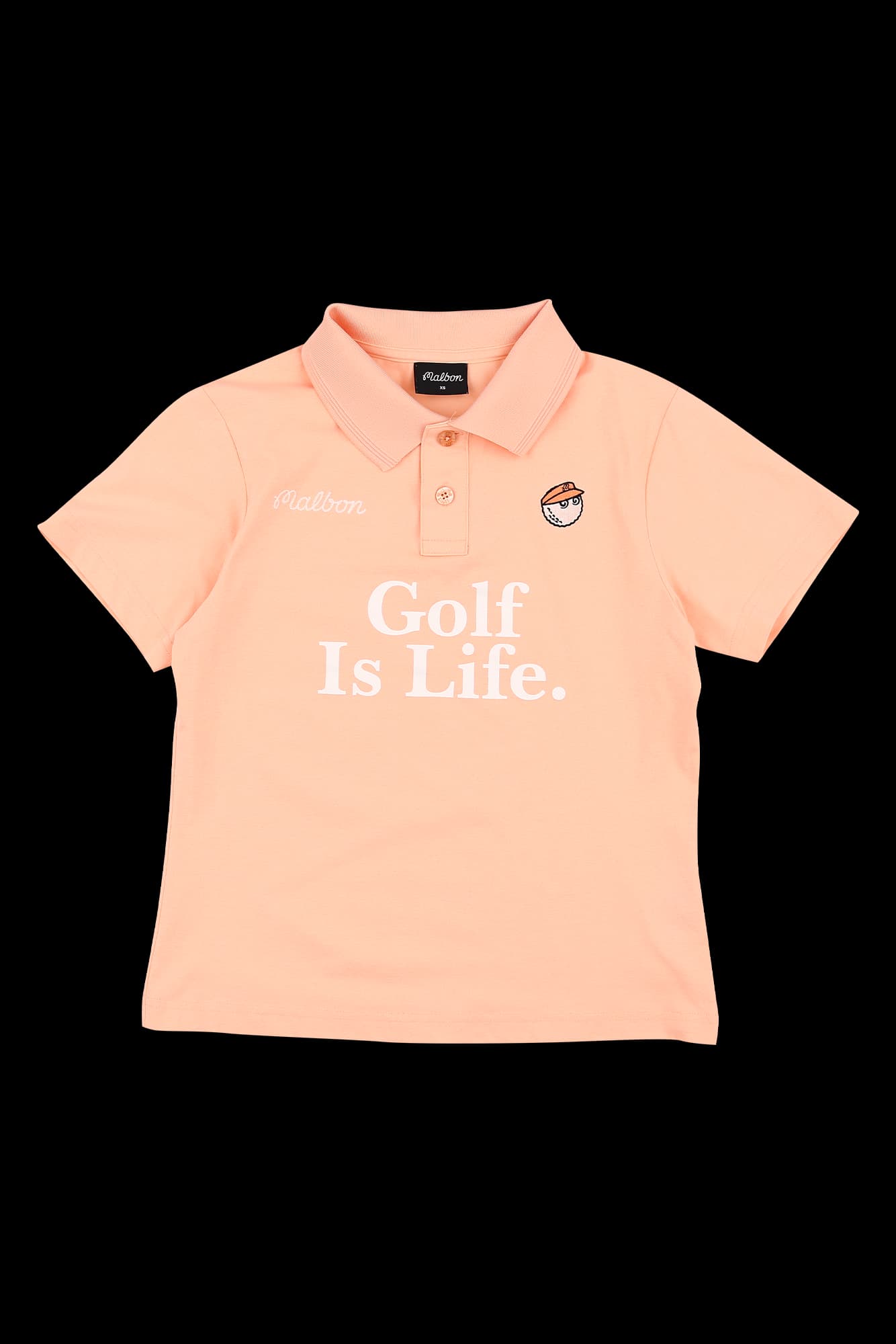 자수 프린팅 카라 반팔 티셔츠