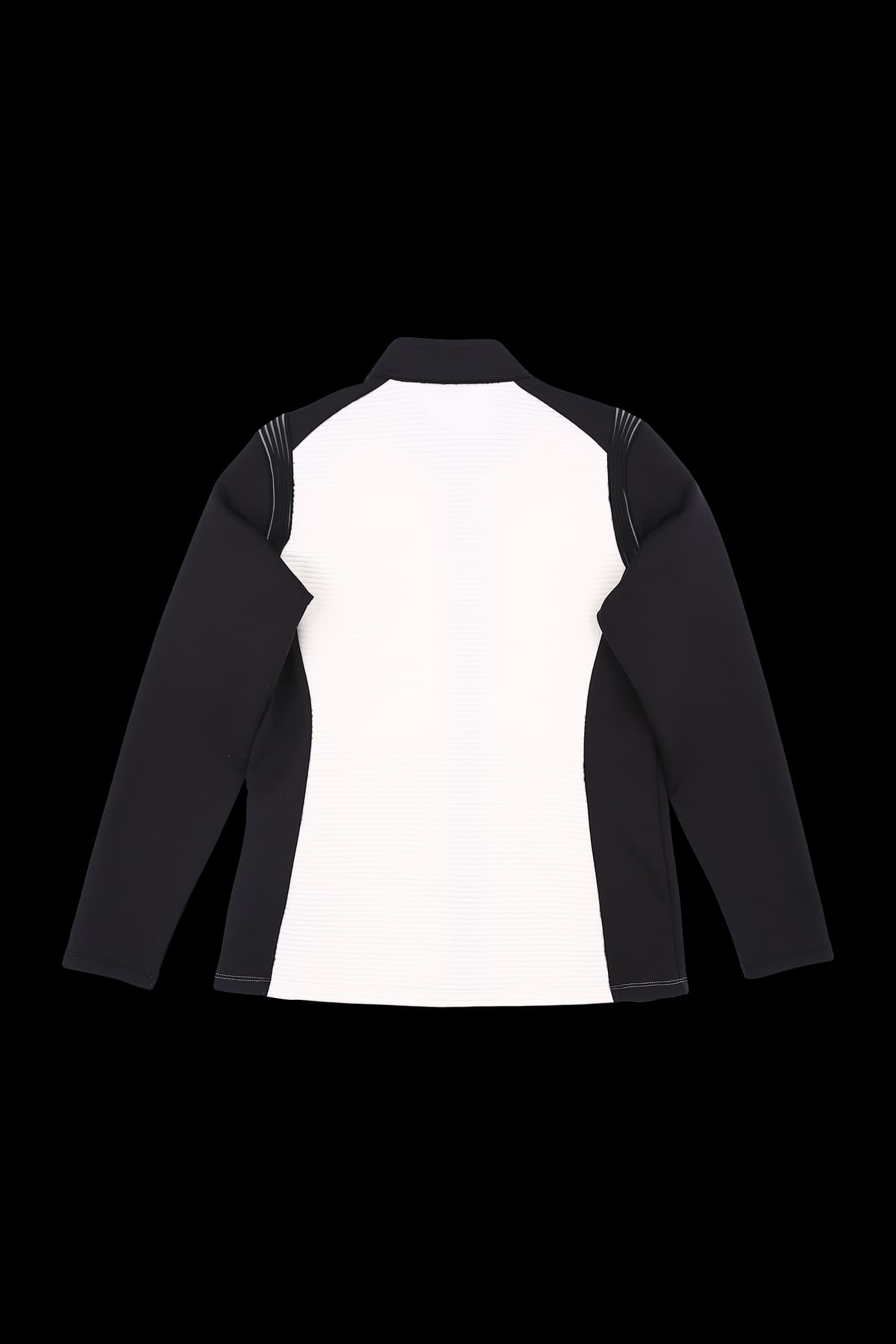 배색 골지 포인트 집업