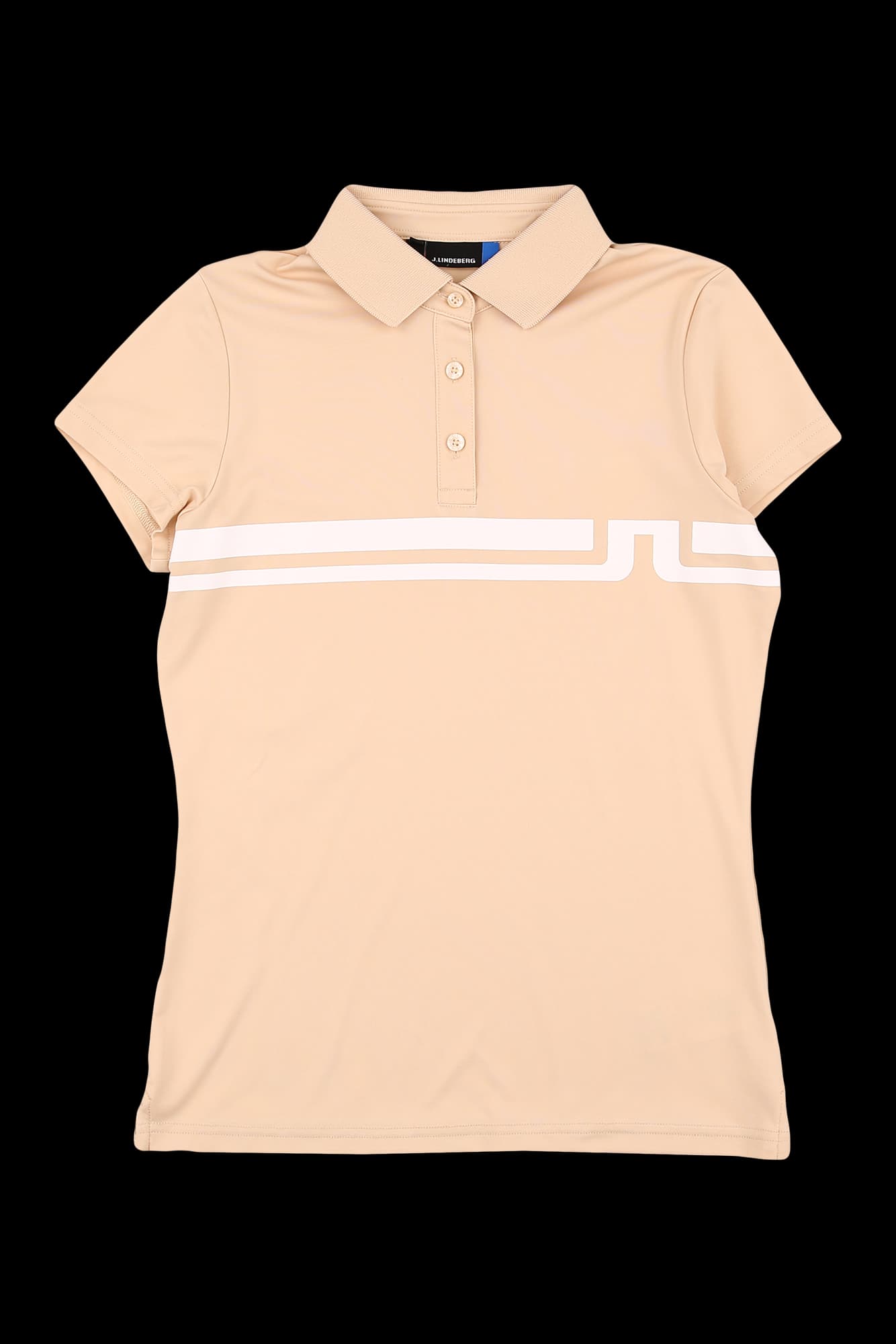 라인 프린팅 카라 반팔 티셔츠