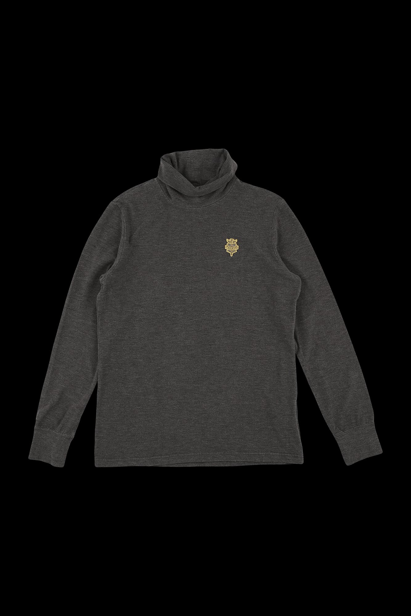 와펜로고 목폴라 긴팔 티셔츠