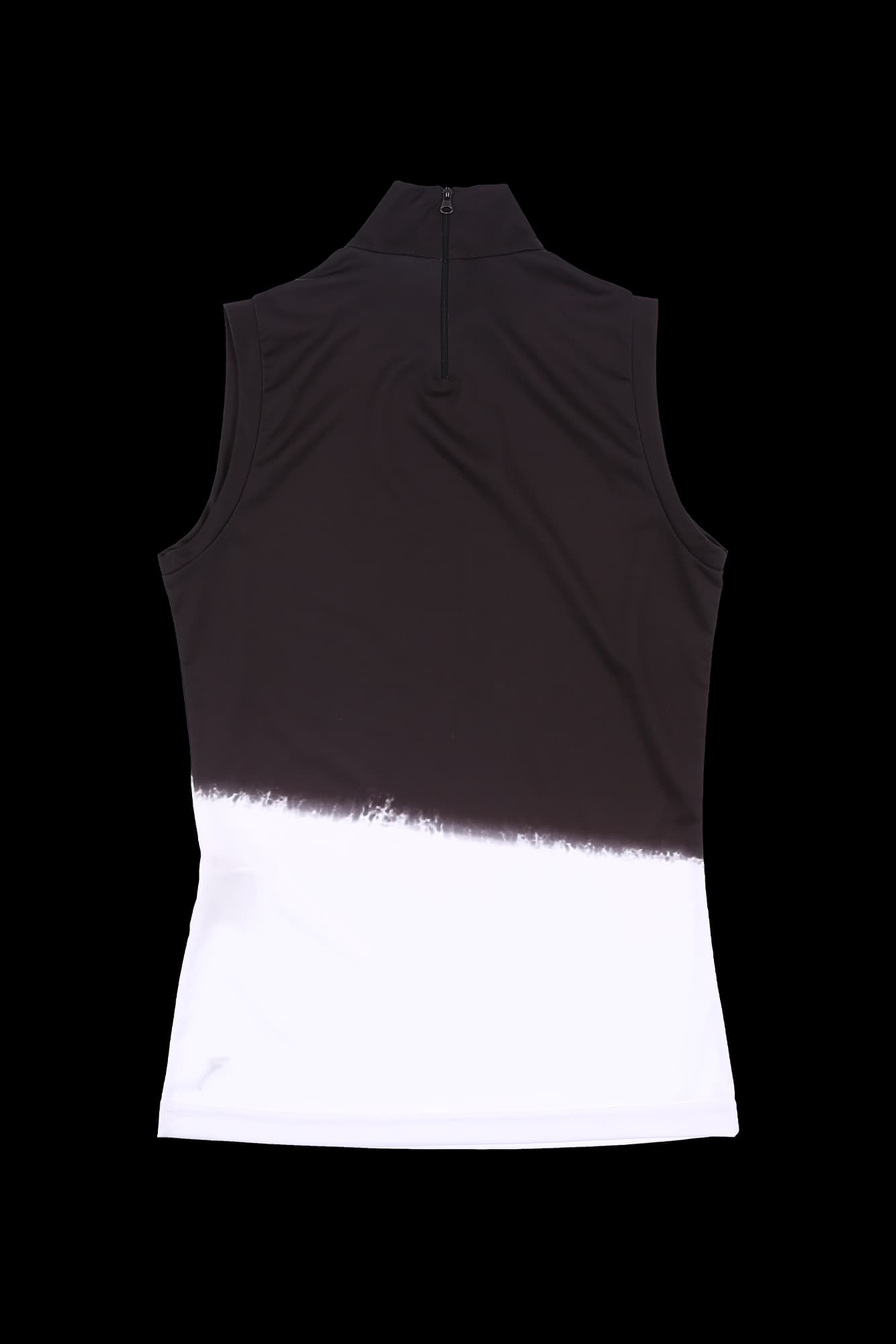 블랙앤화이트 반집업 민소매