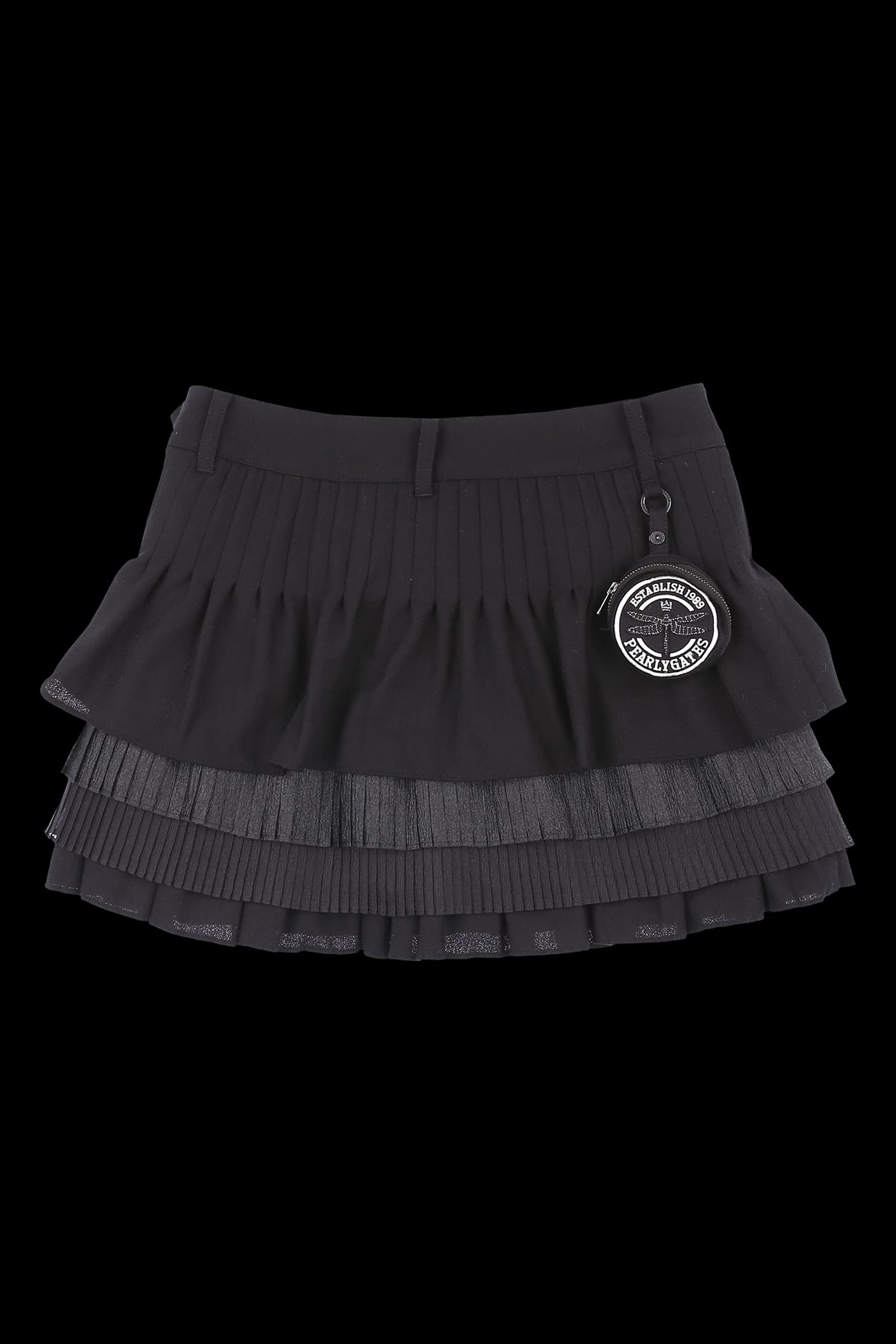 라운드 포켓 레이어드 플리츠 스커트