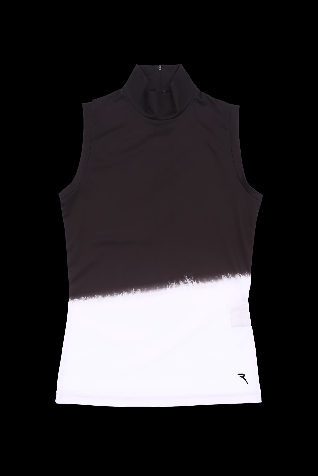 블랙앤화이트 반집업 민소매