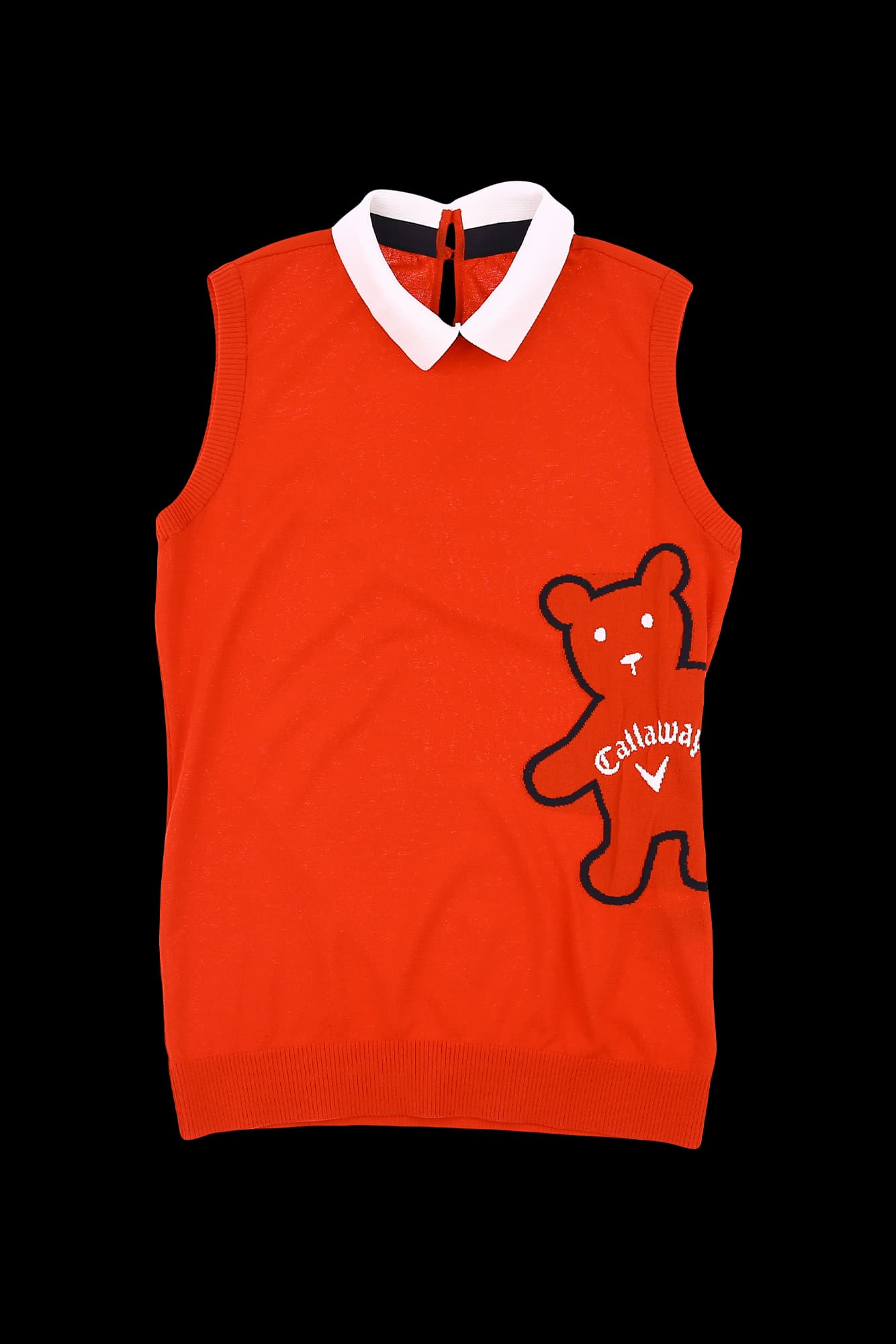 카라 배색 슬리브리스 니트