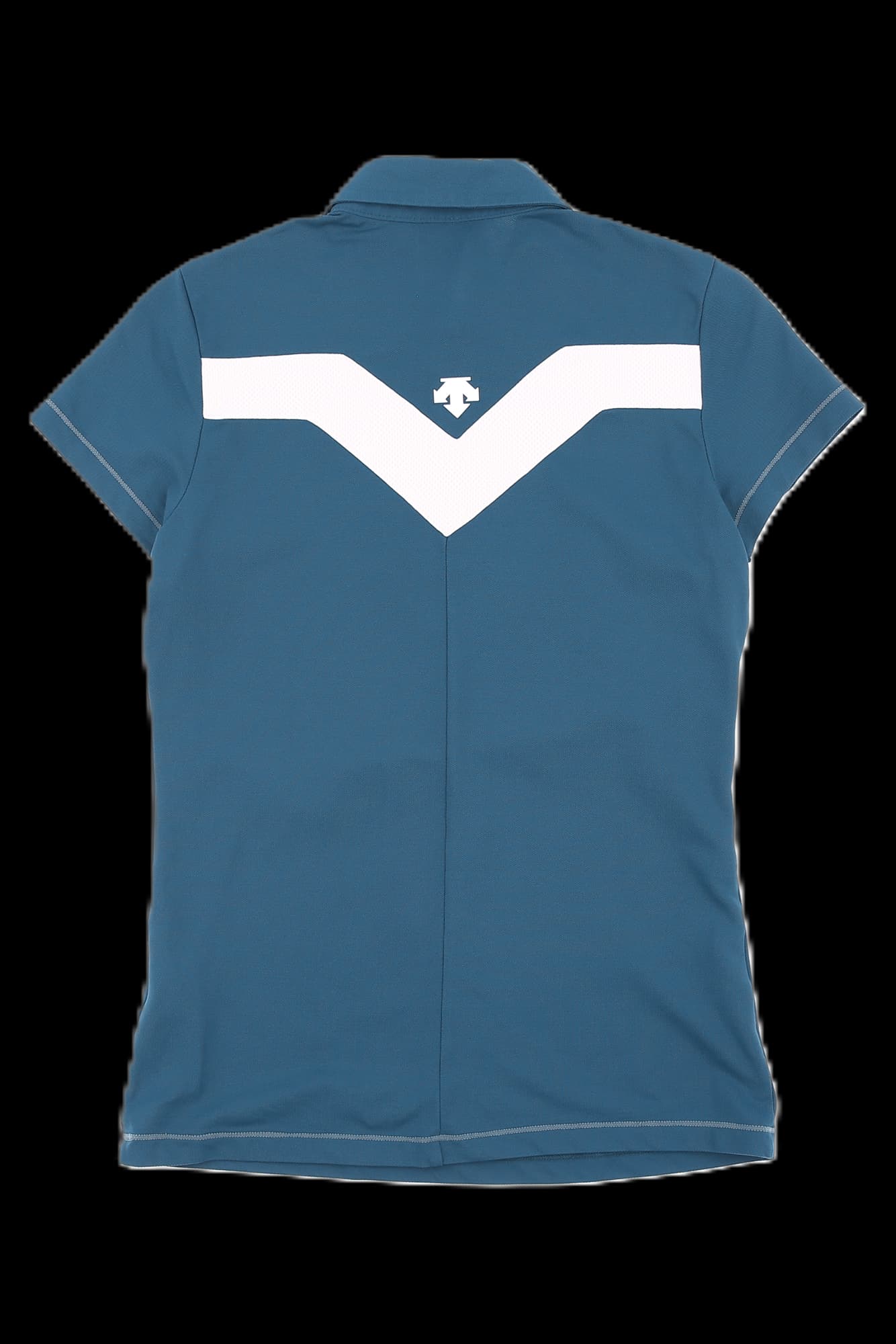 메쉬 라인 절개 카라 반팔 티셔츠