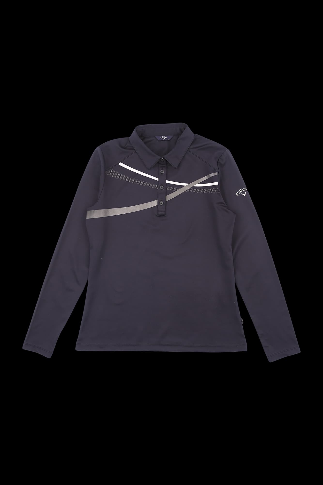 배색 라인 긴팔 카라 티셔츠