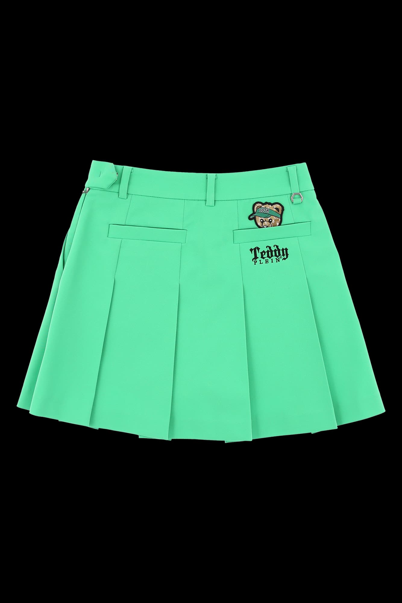 스터드 자수 플리츠 스커트