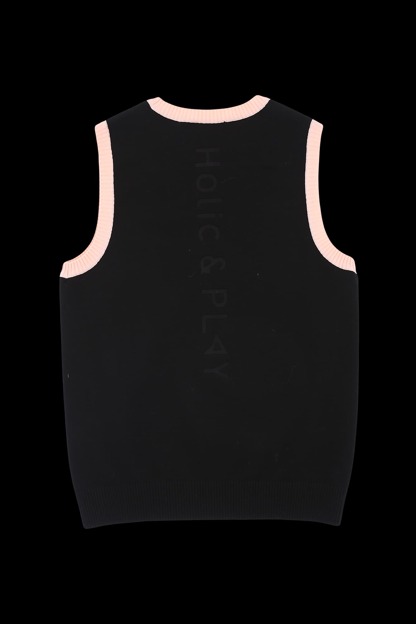 배색 민소매 니트 베스트