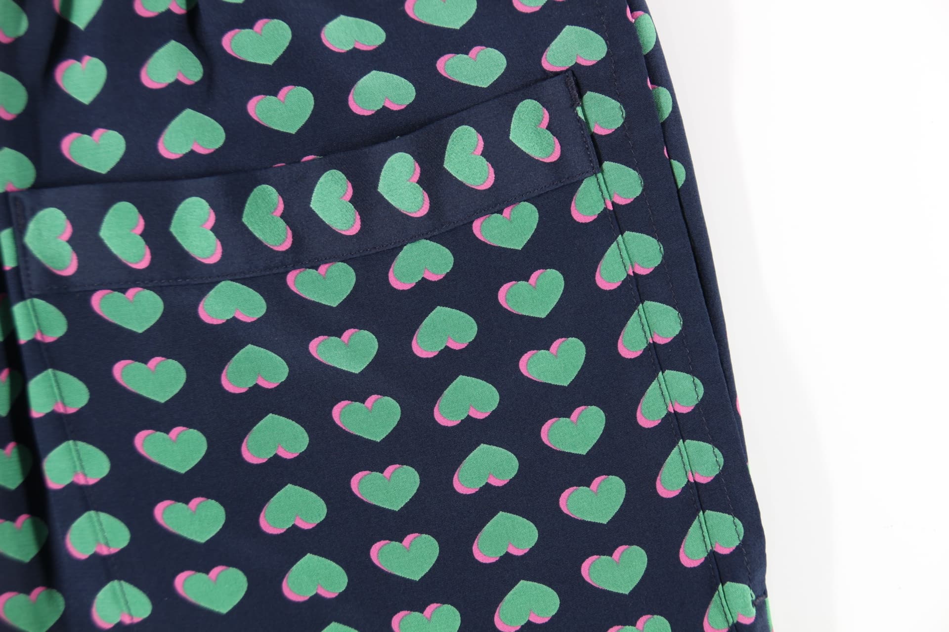 하트 패턴 밴딩 롱팬츠