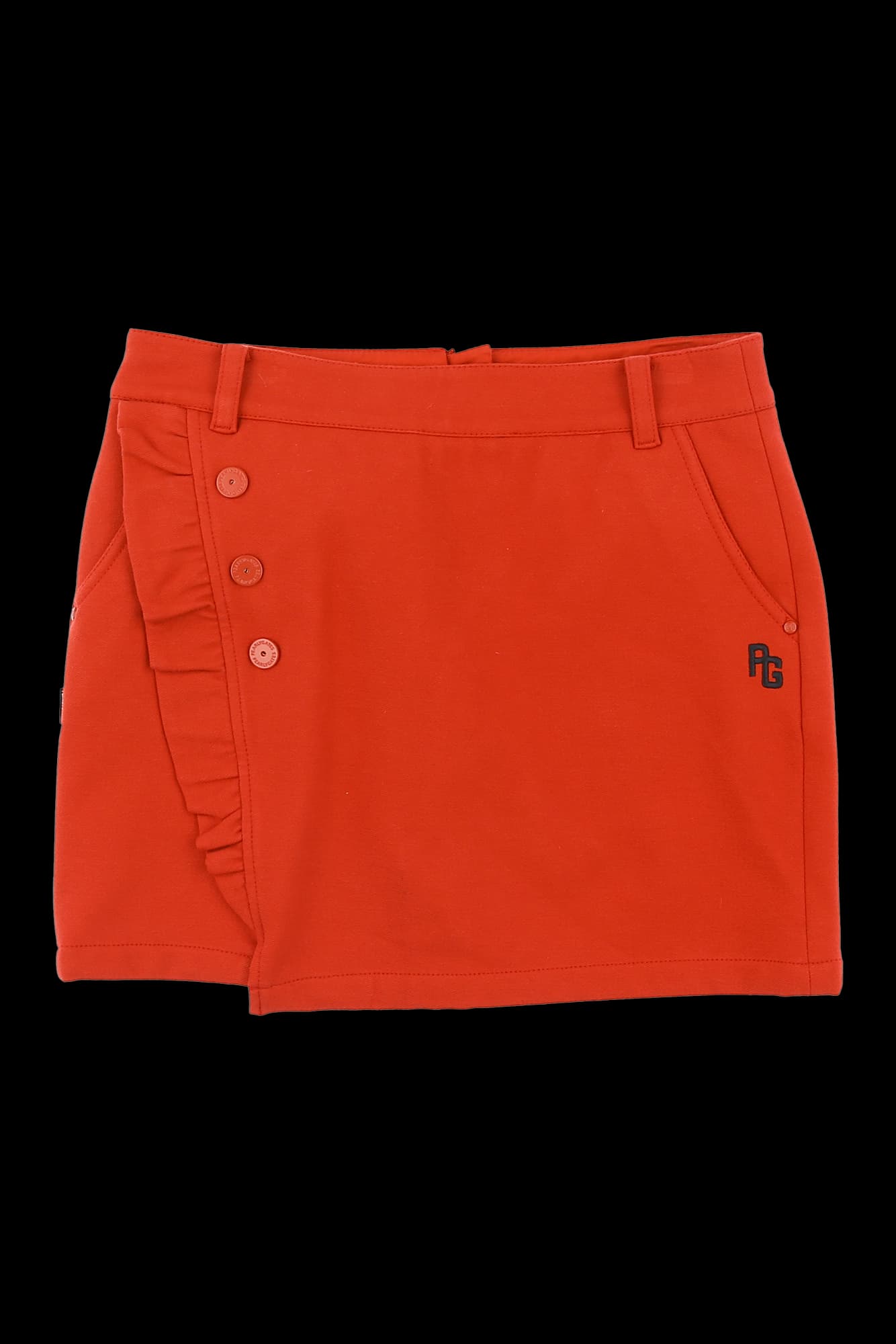 사선 프릴 버튼 스커트