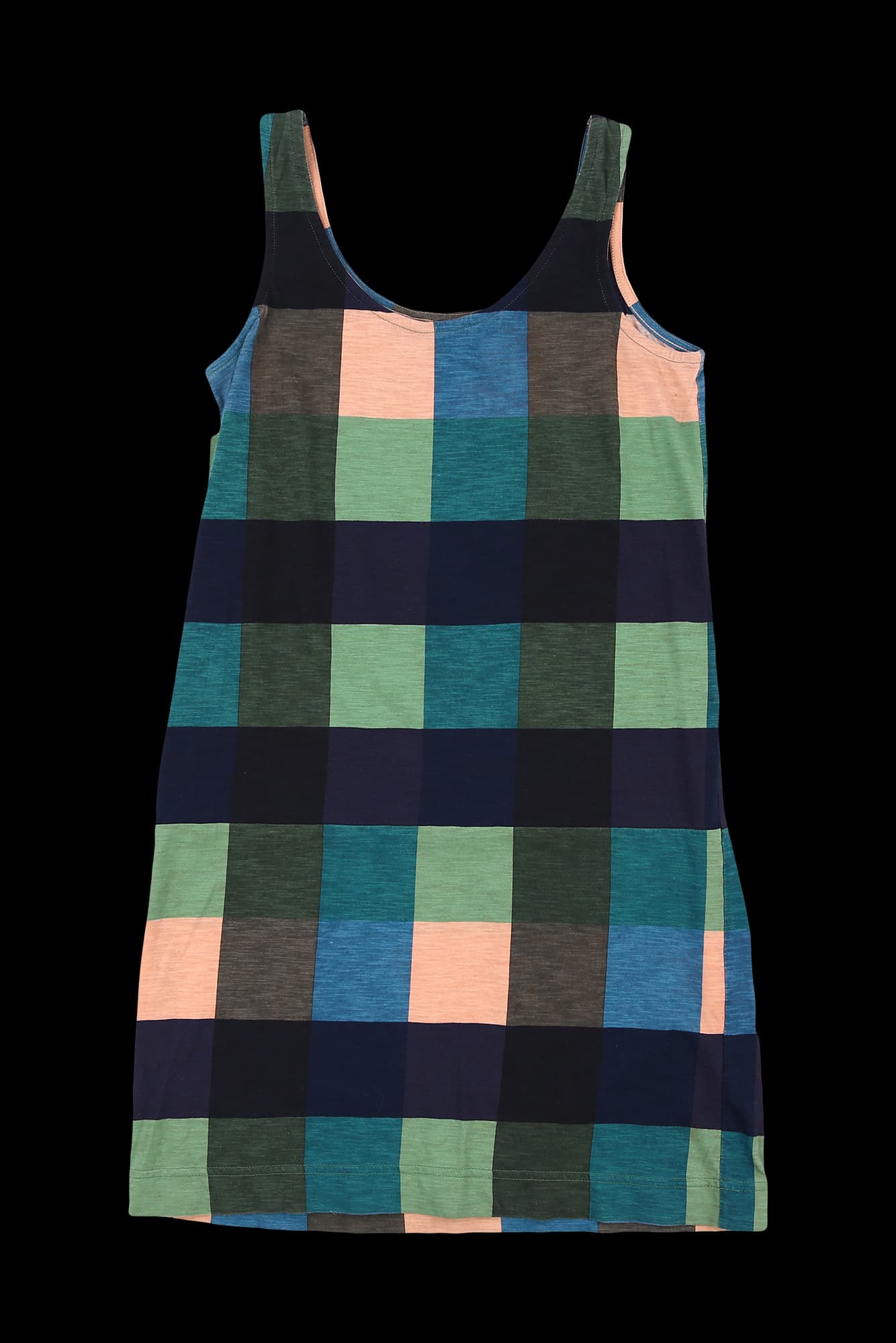 컬러 블럭 패턴 슬리브리스 원피스