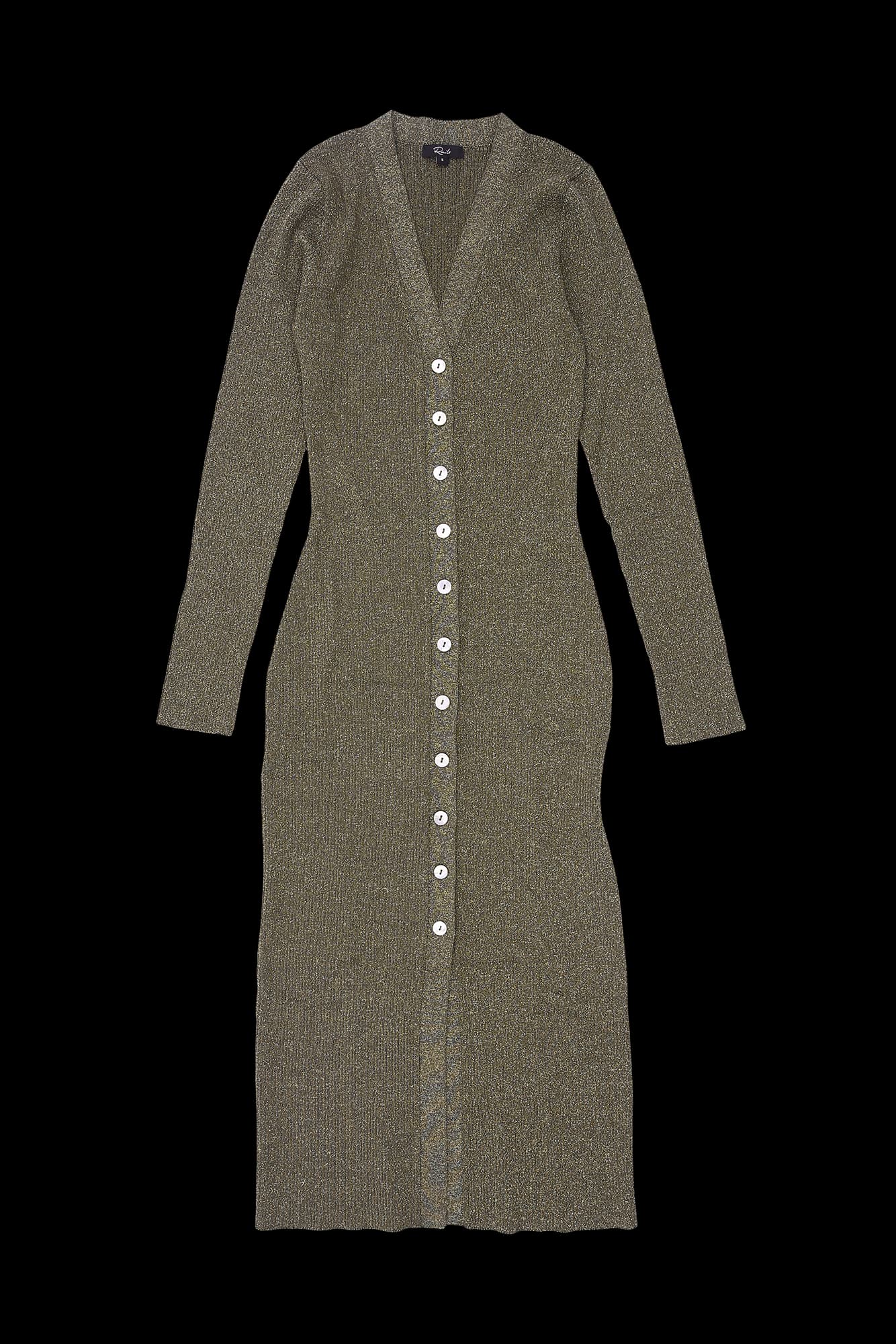 메탈릭 골지 니트 롱 원피스