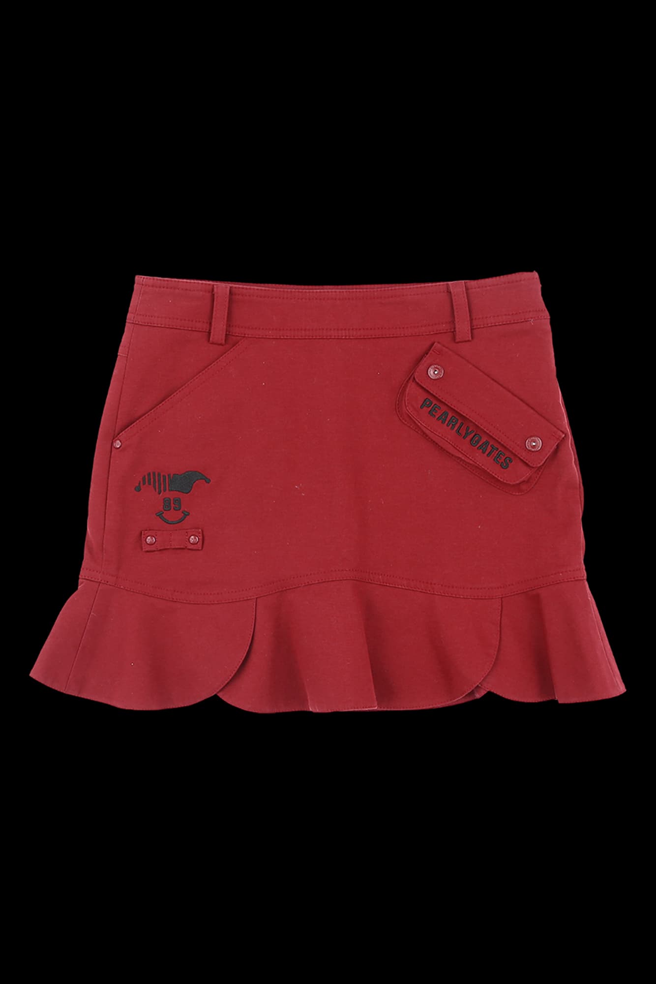 패치 플레어 랩 스커트