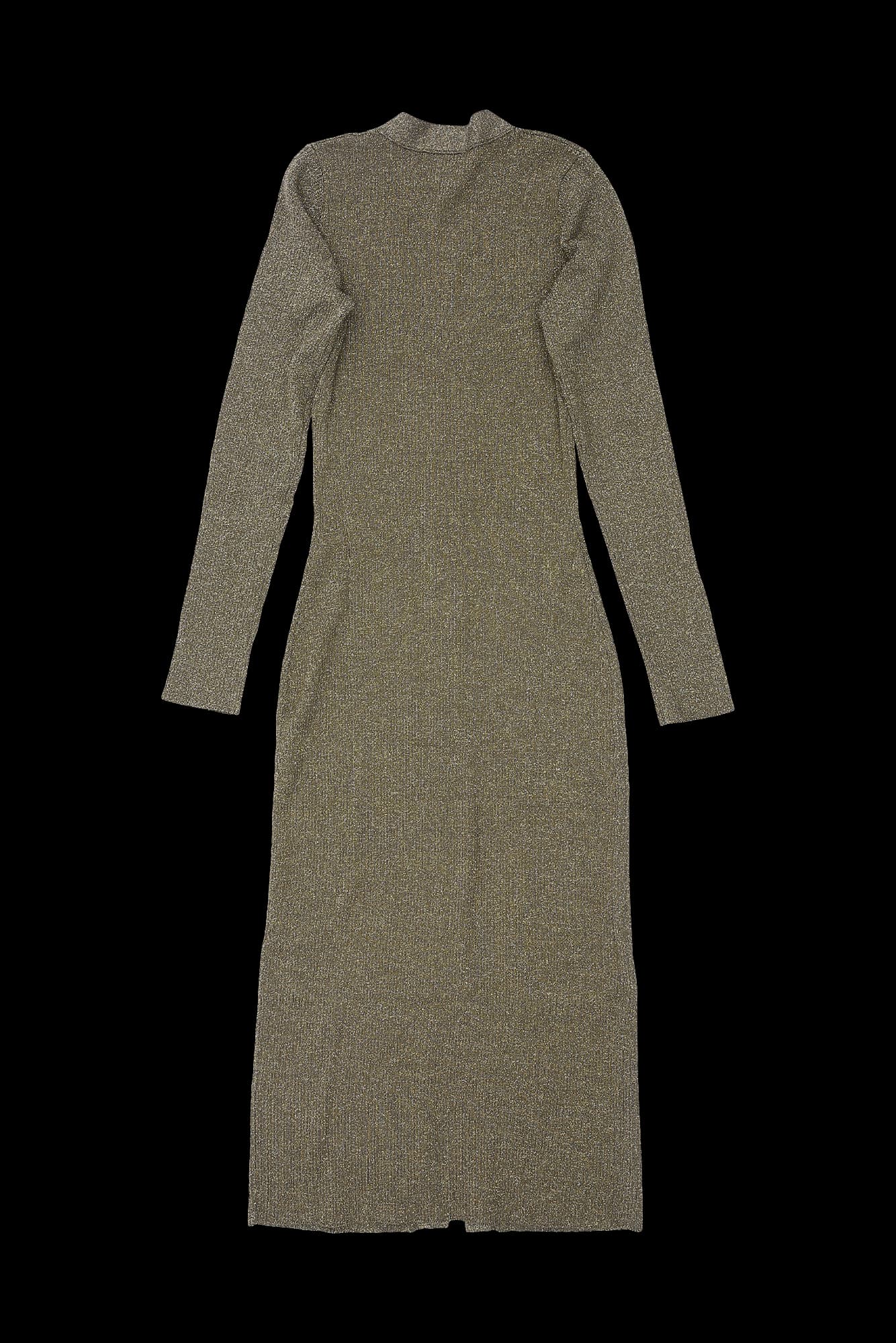 메탈릭 골지 니트 롱 원피스