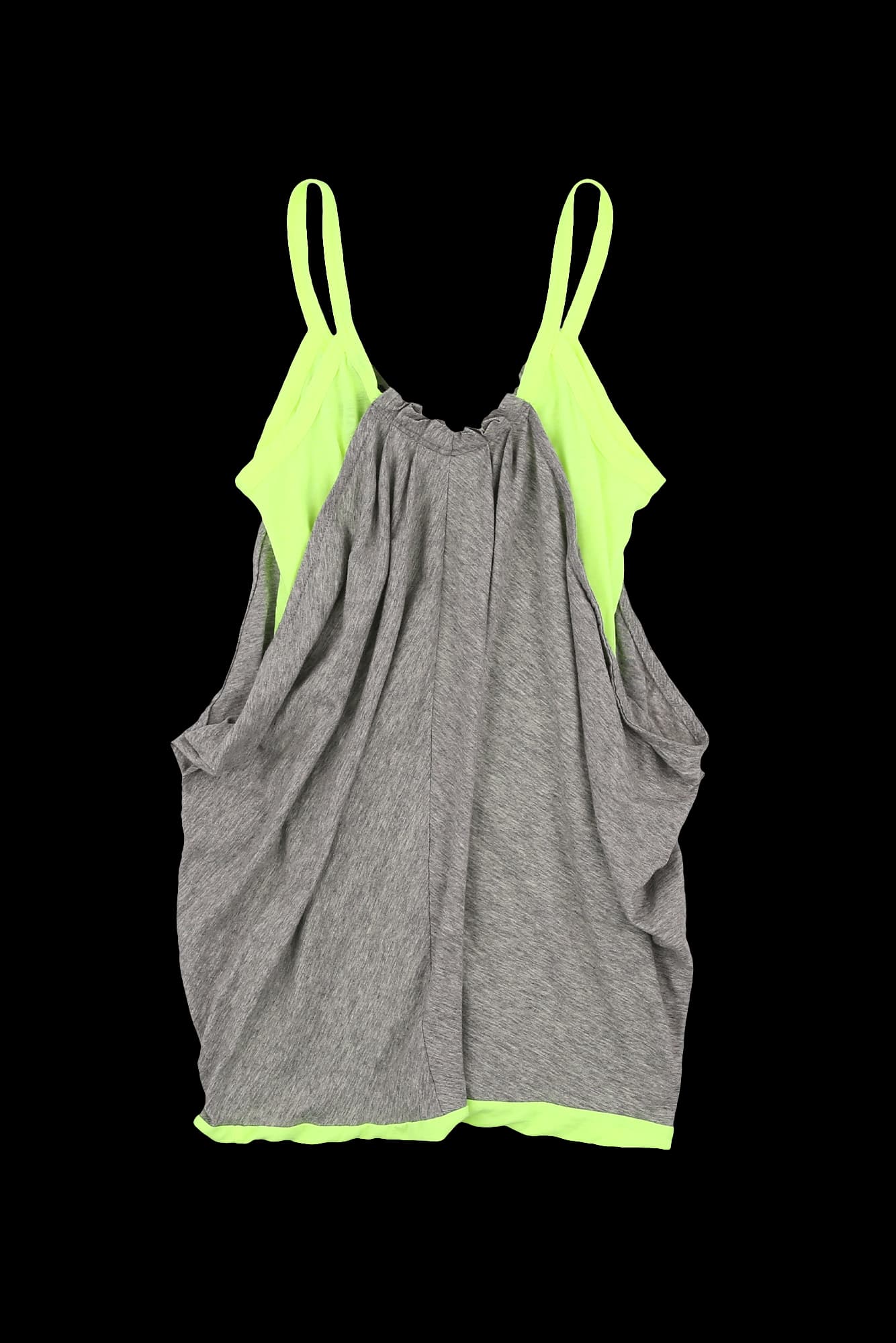 레이어드 셔링 슬리브리스 티셔츠