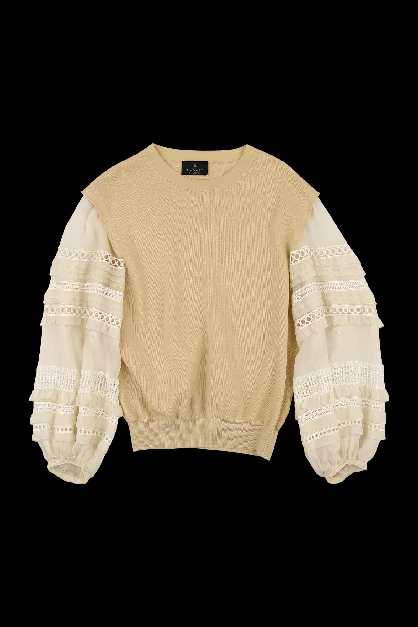 레이스 소매 긴팔 니트