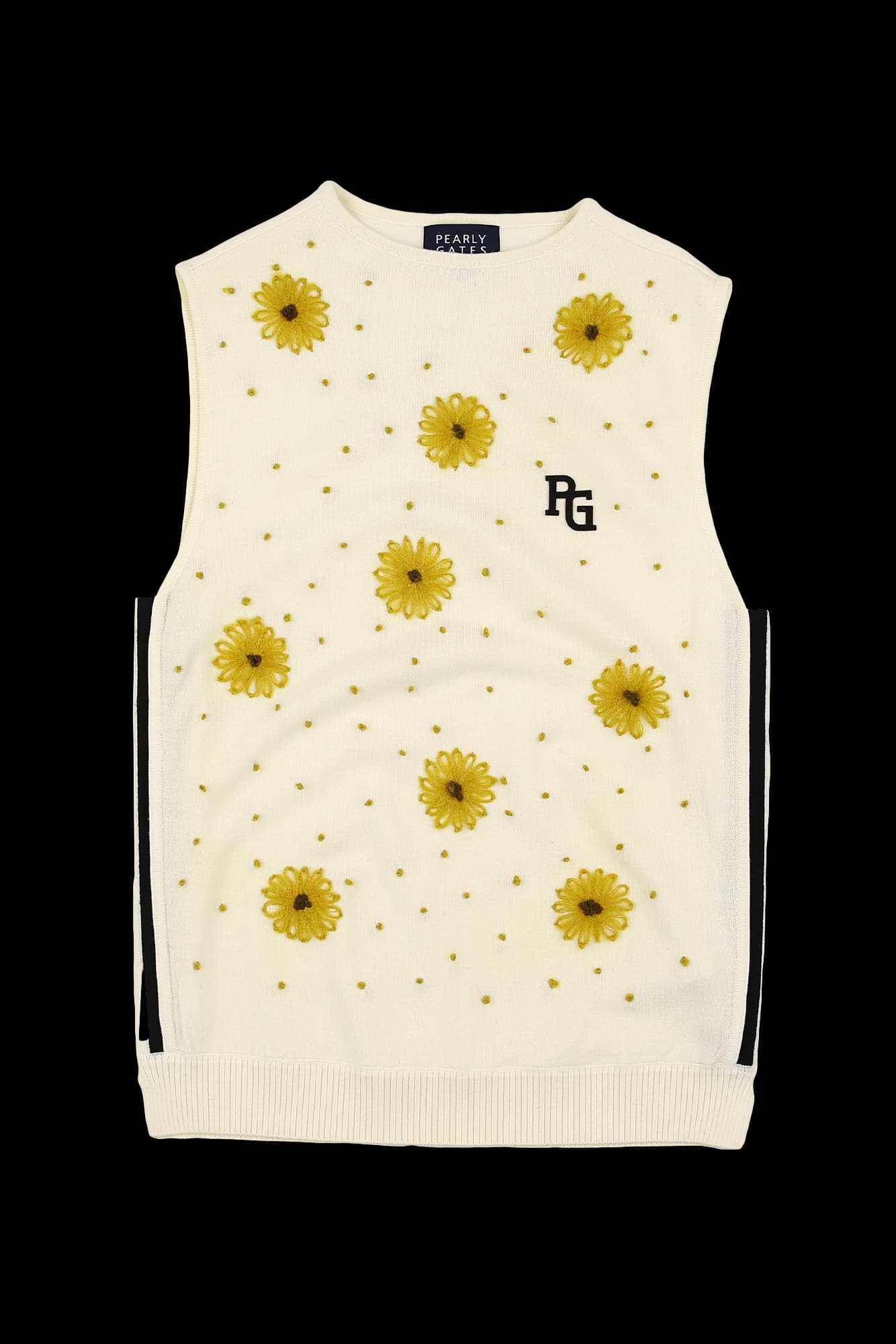 플라워 자수 민소매 니트