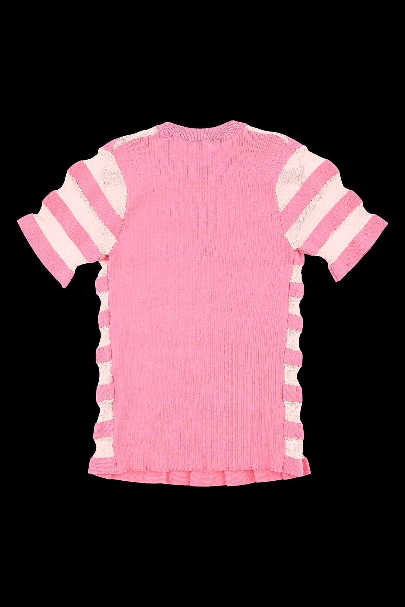 스트라이프 반팔 니트