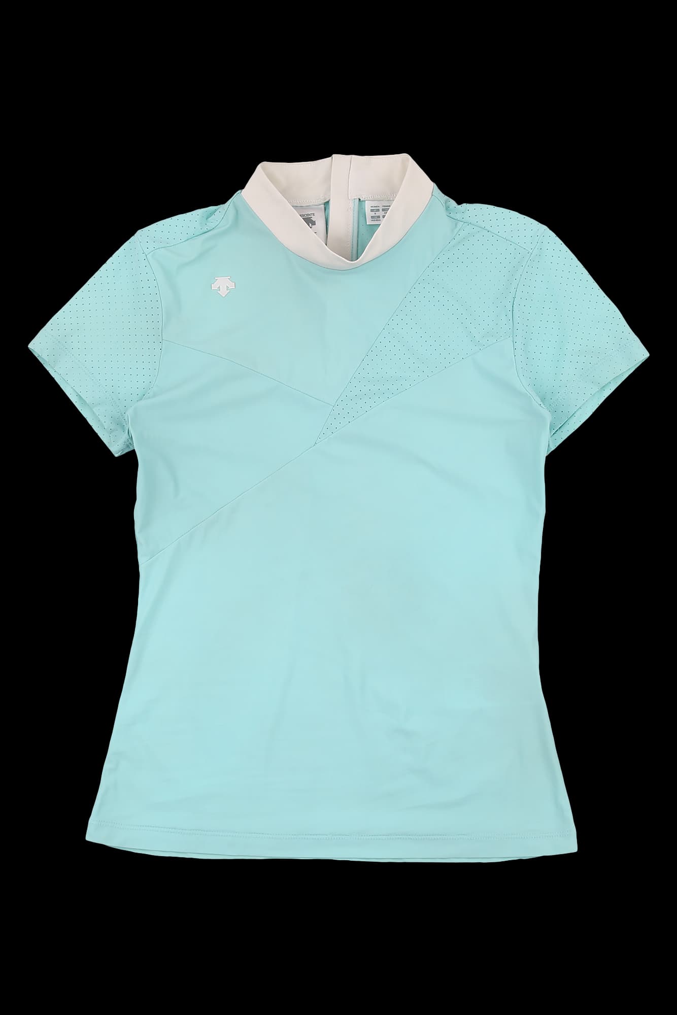 넥 라인 배색 펀칭 반팔티