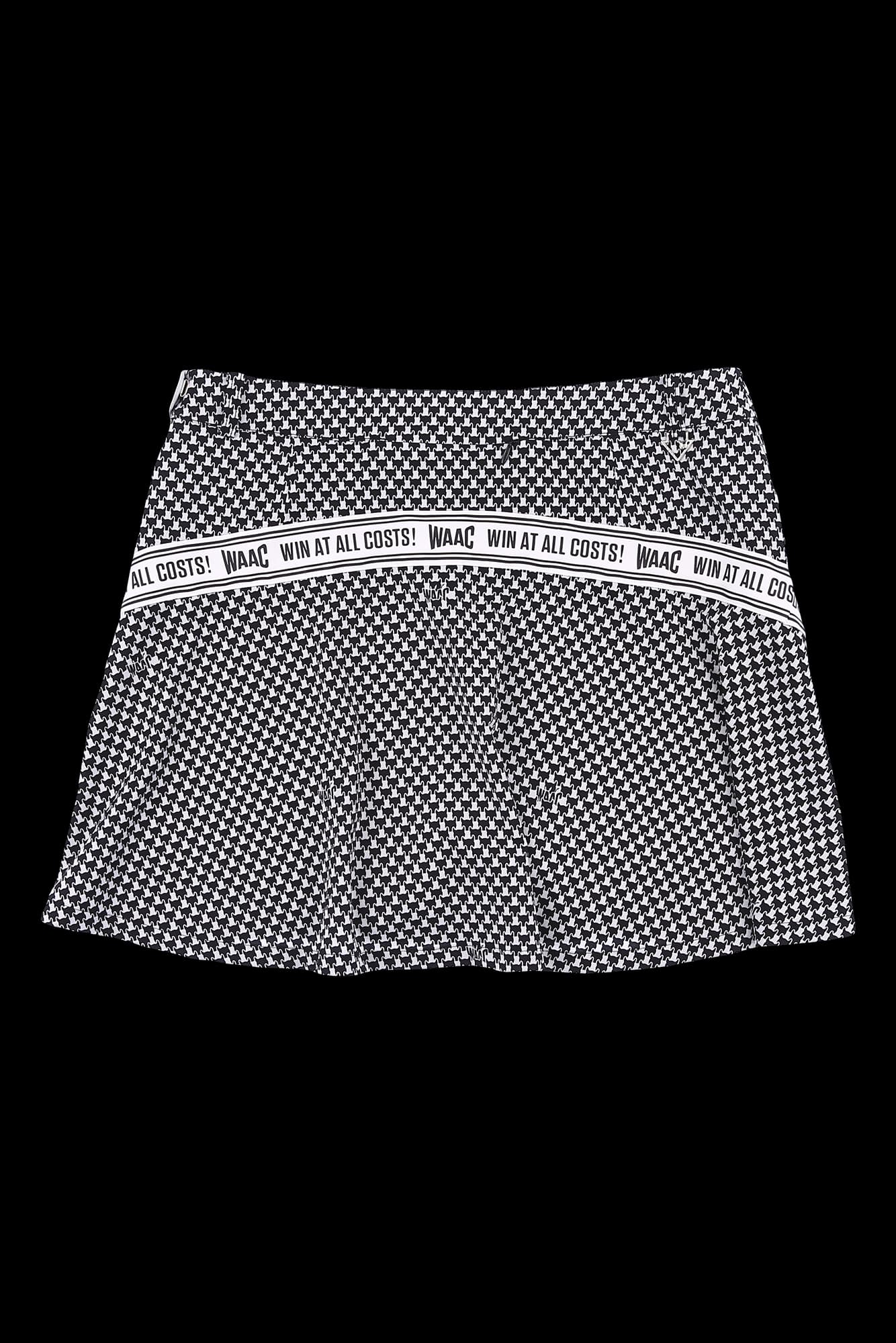 로고 패턴 플레어 스커트