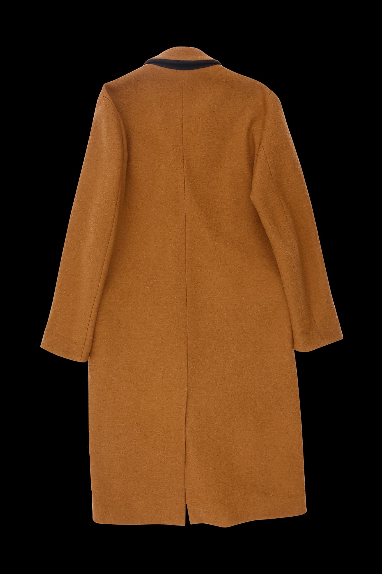 아웃 포켓 모직 롱코트