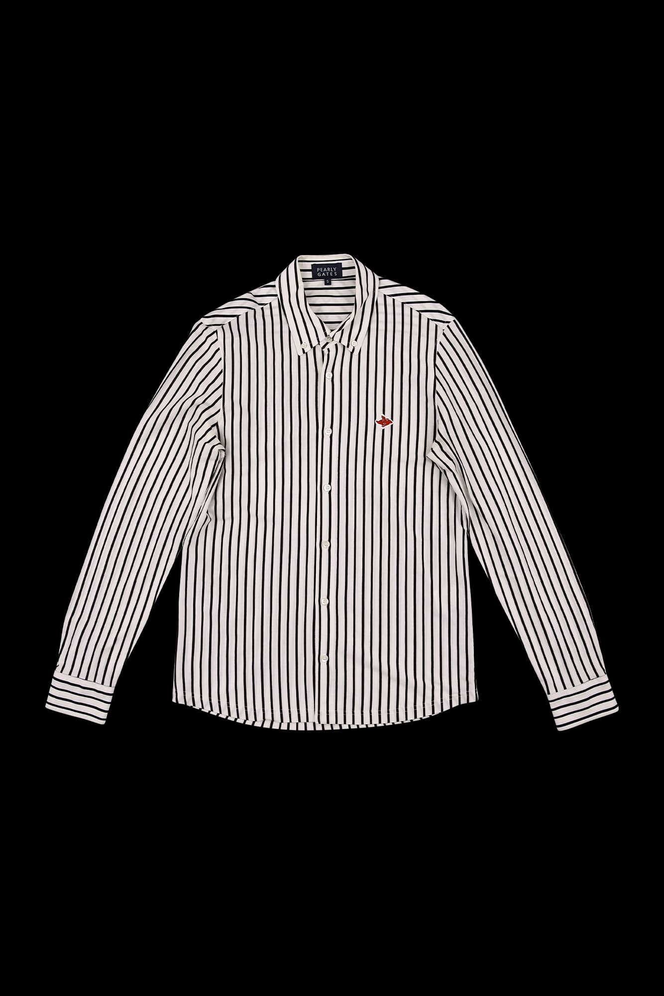 스트라이프 카라 긴팔 셔츠