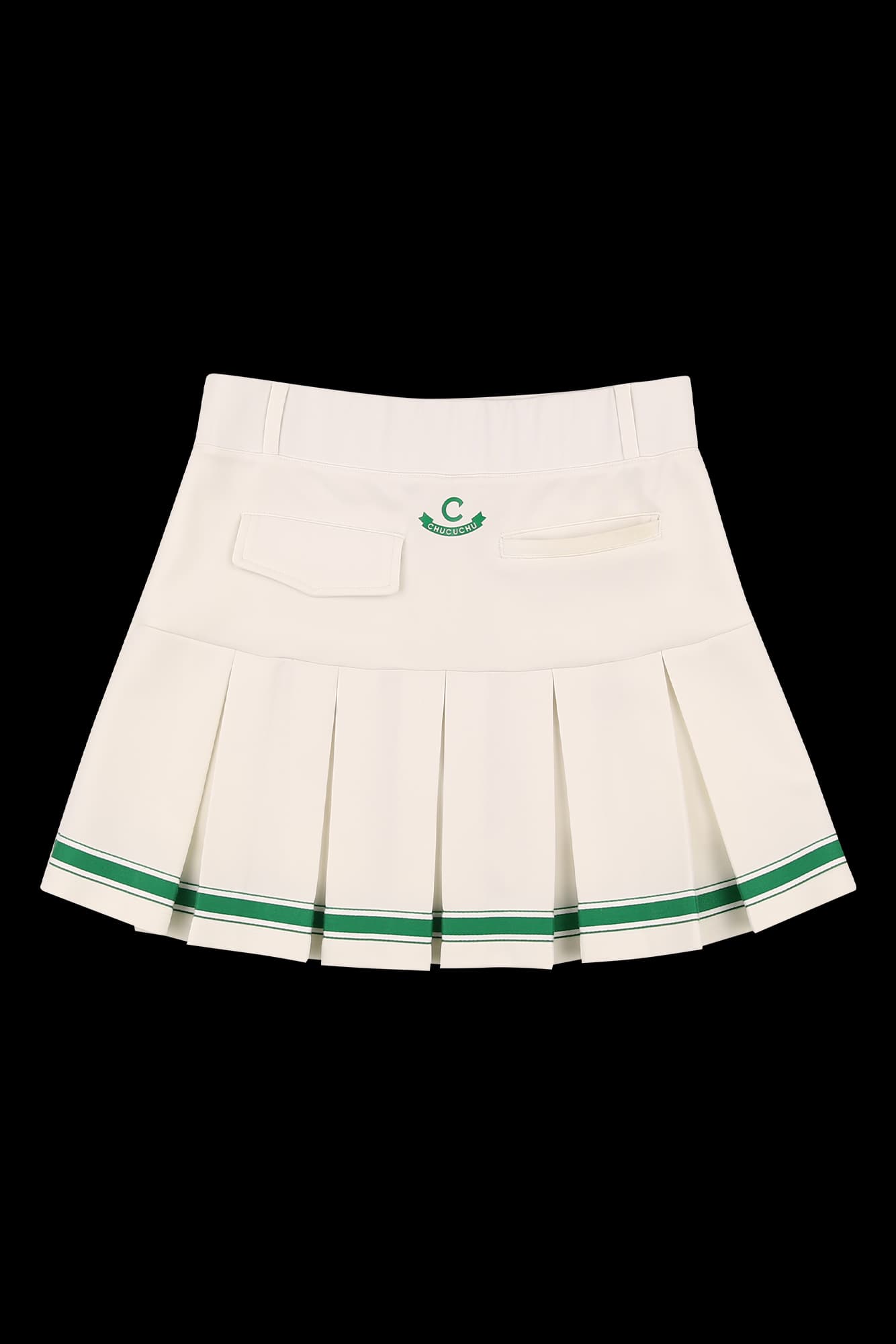 배색 라인 플리츠 스커트